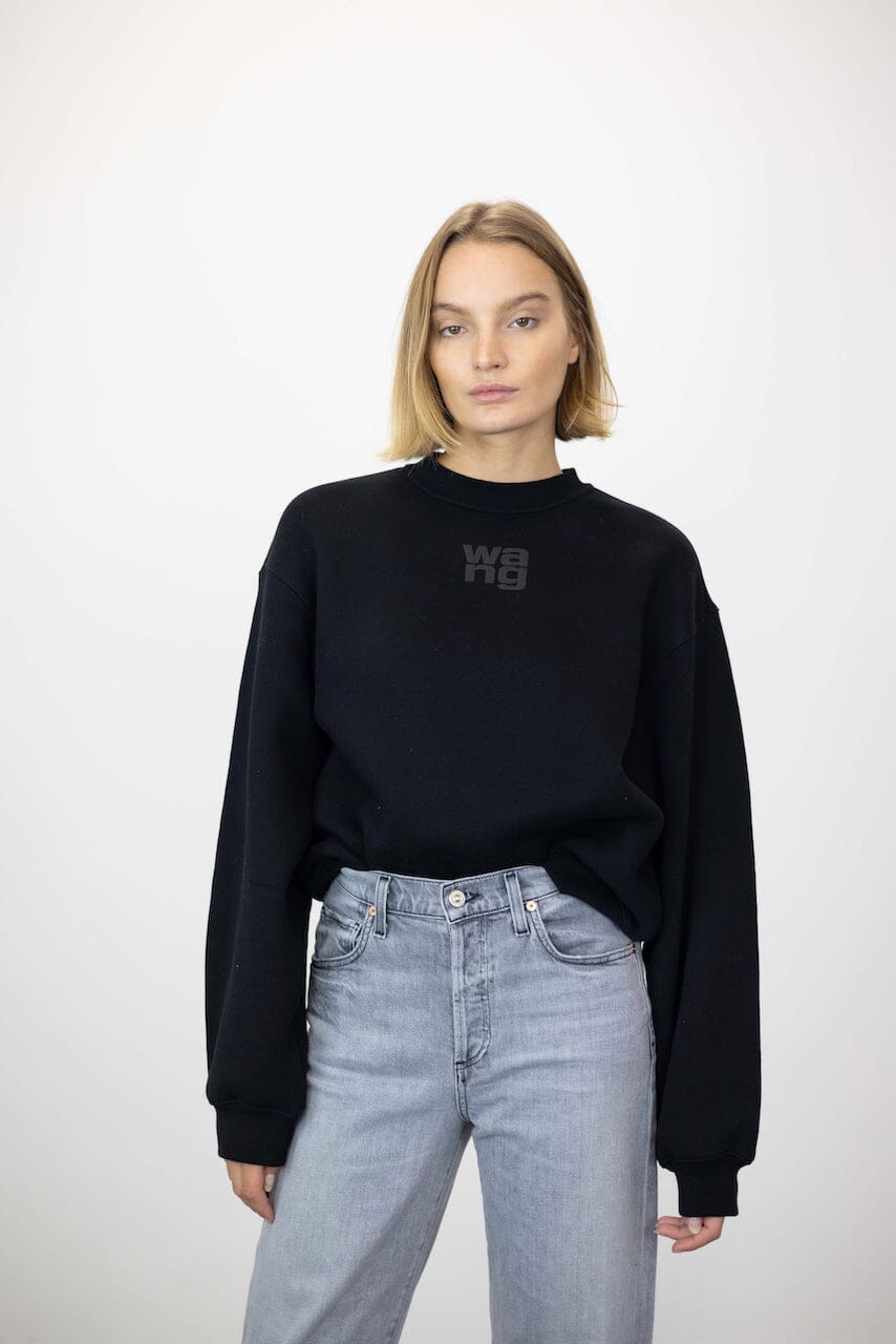 TERRY CREW NECK SWEATSHIRT WITH LOGO SWEATSHIRT ALEXANDER WANG 