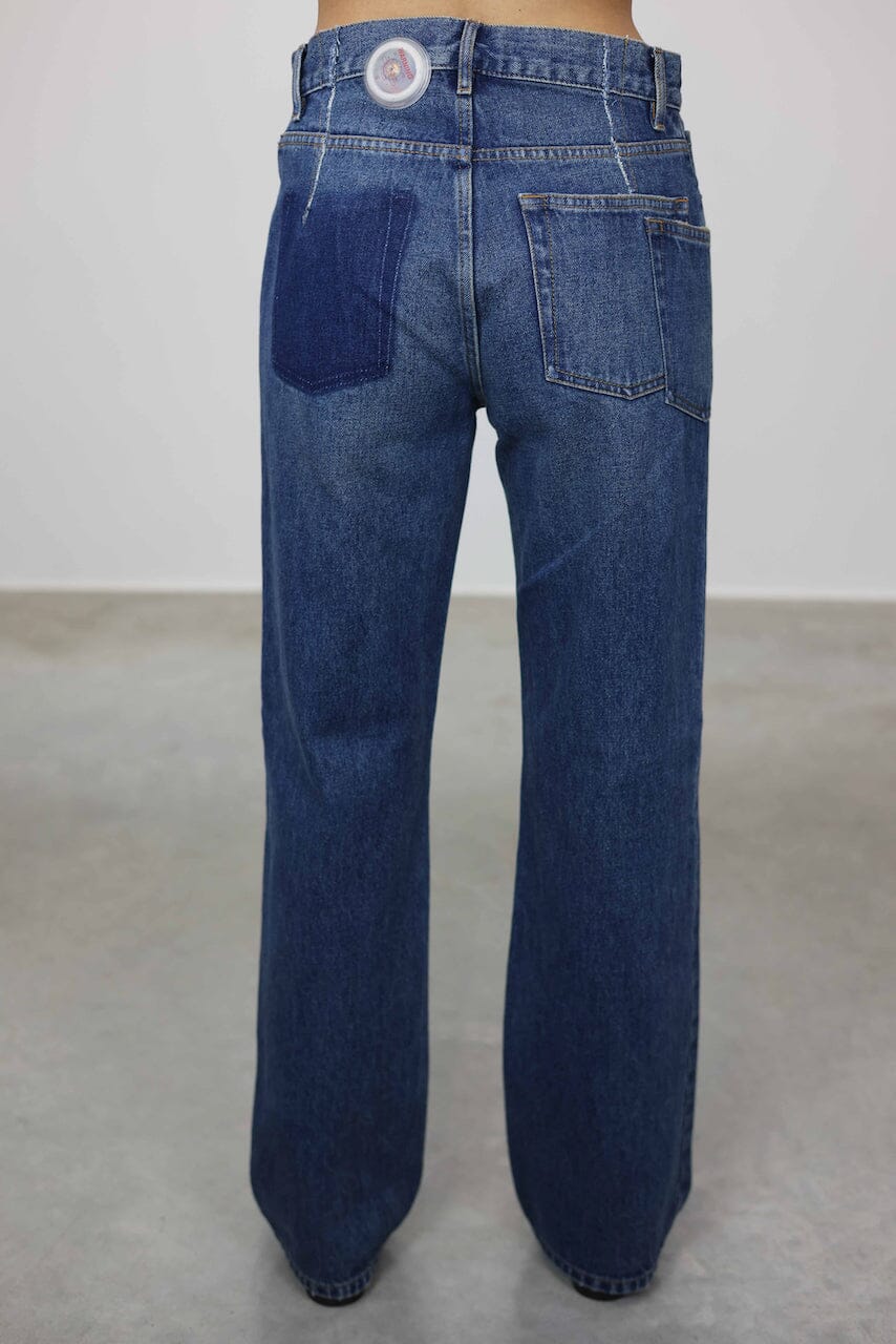 CUT OUT BOYFRIEND JEANS IN INDIGO JEANS GAUCHERE 