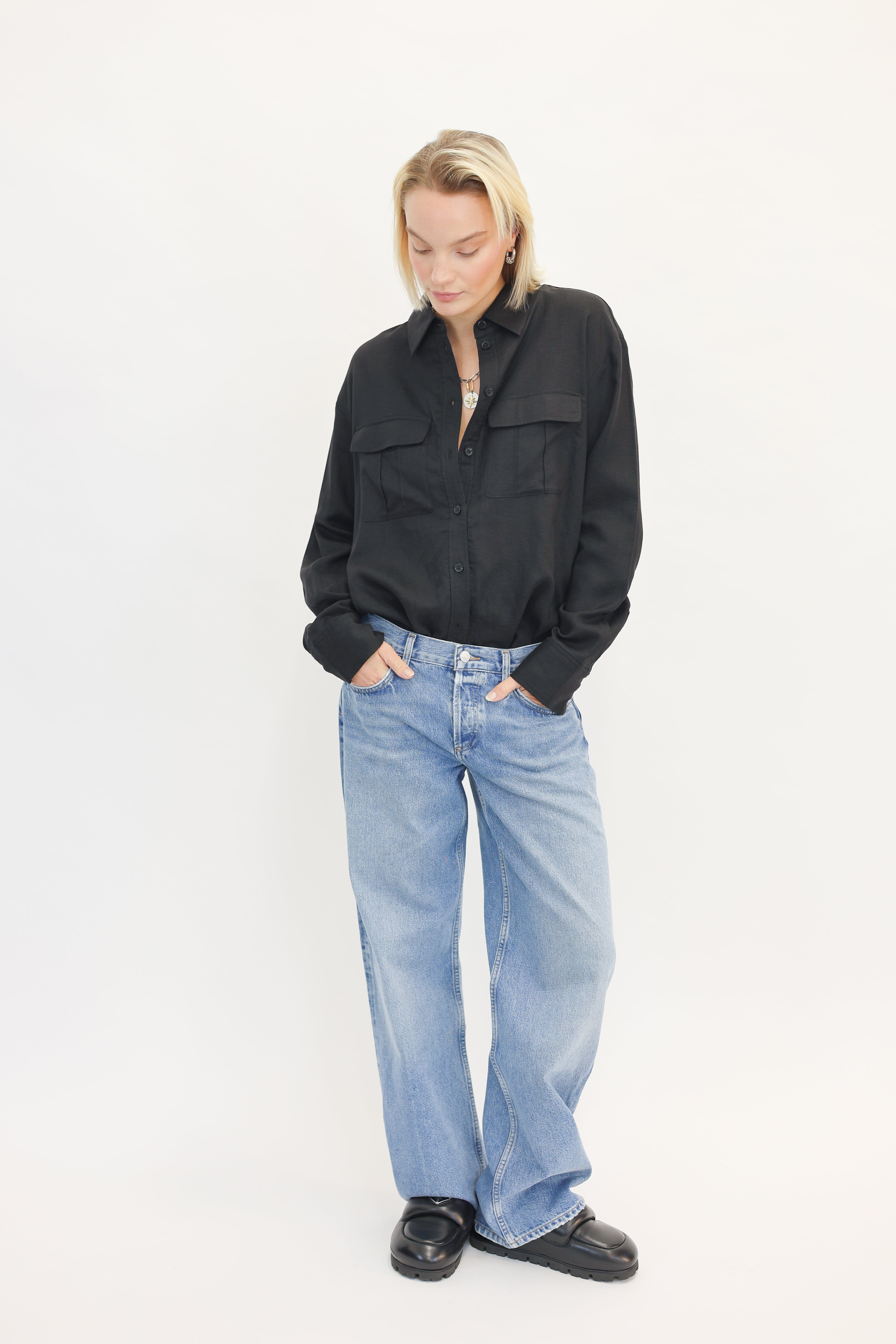 MALOU OVERSIZED LINEN SHIRT SHIRT GESTUZ 