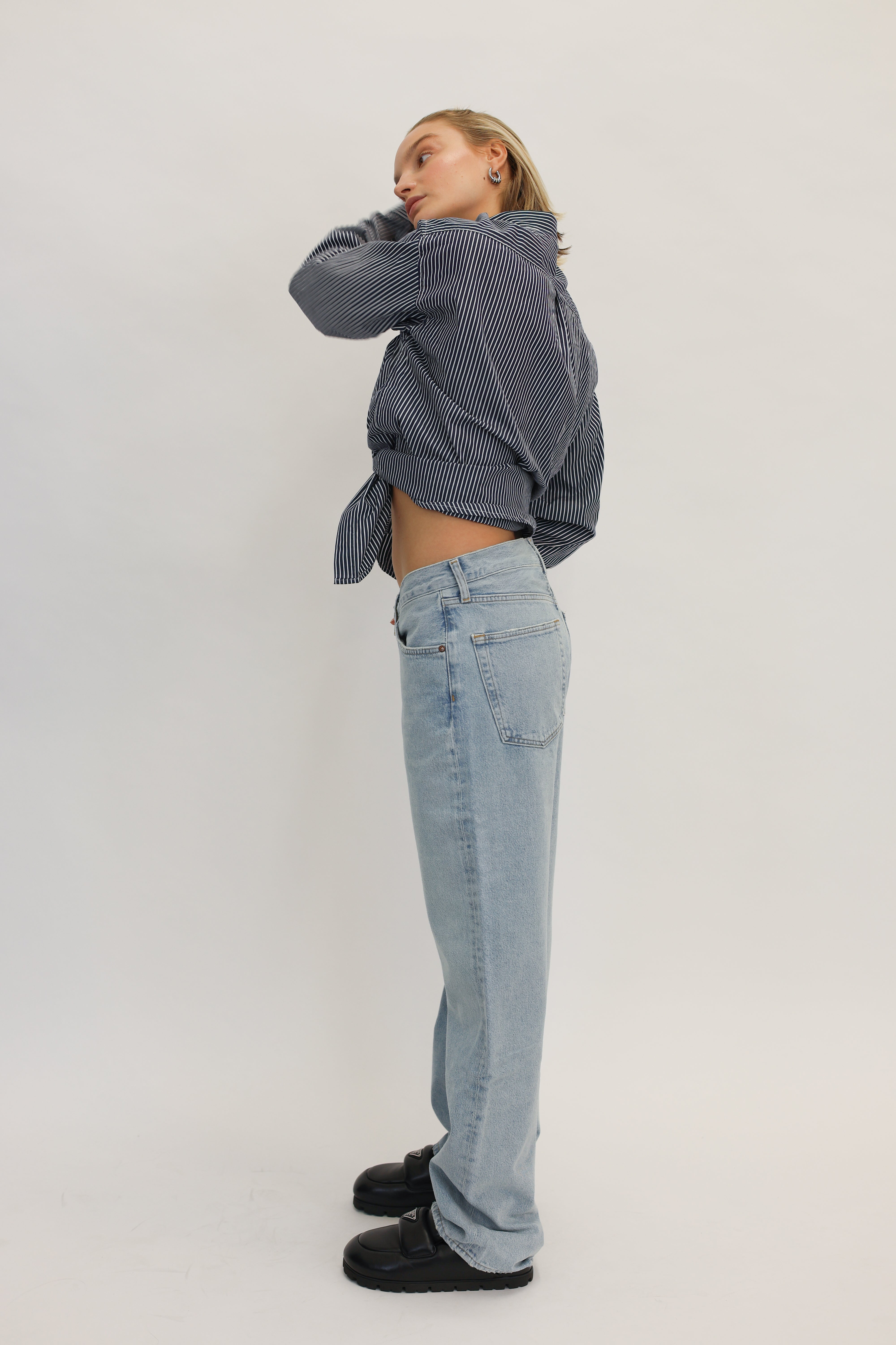 KELLY V-WAIST STRAIGHT JEANS IN REPLICA JEANS AGOLDE 