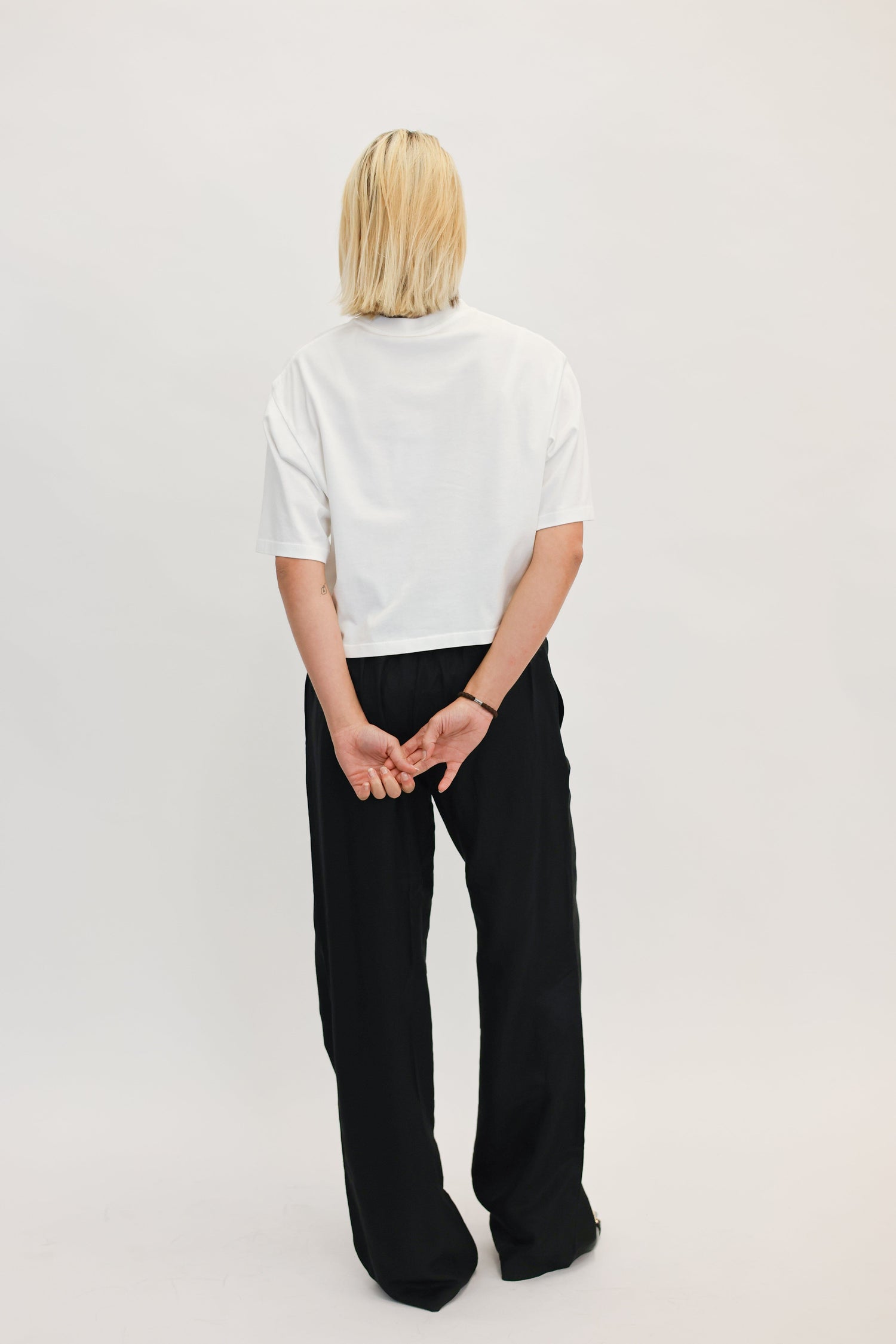 MYERS CROPPED TEE IN IVORY TEE ANINE BING 