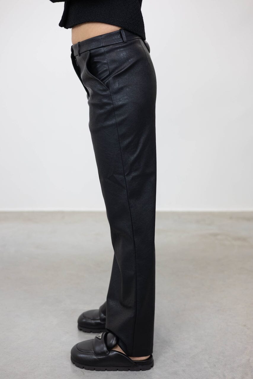 MAYA STRAIGHT LEG FAUX LEATHER PANTS PANTS DESIGNERS REMIX 