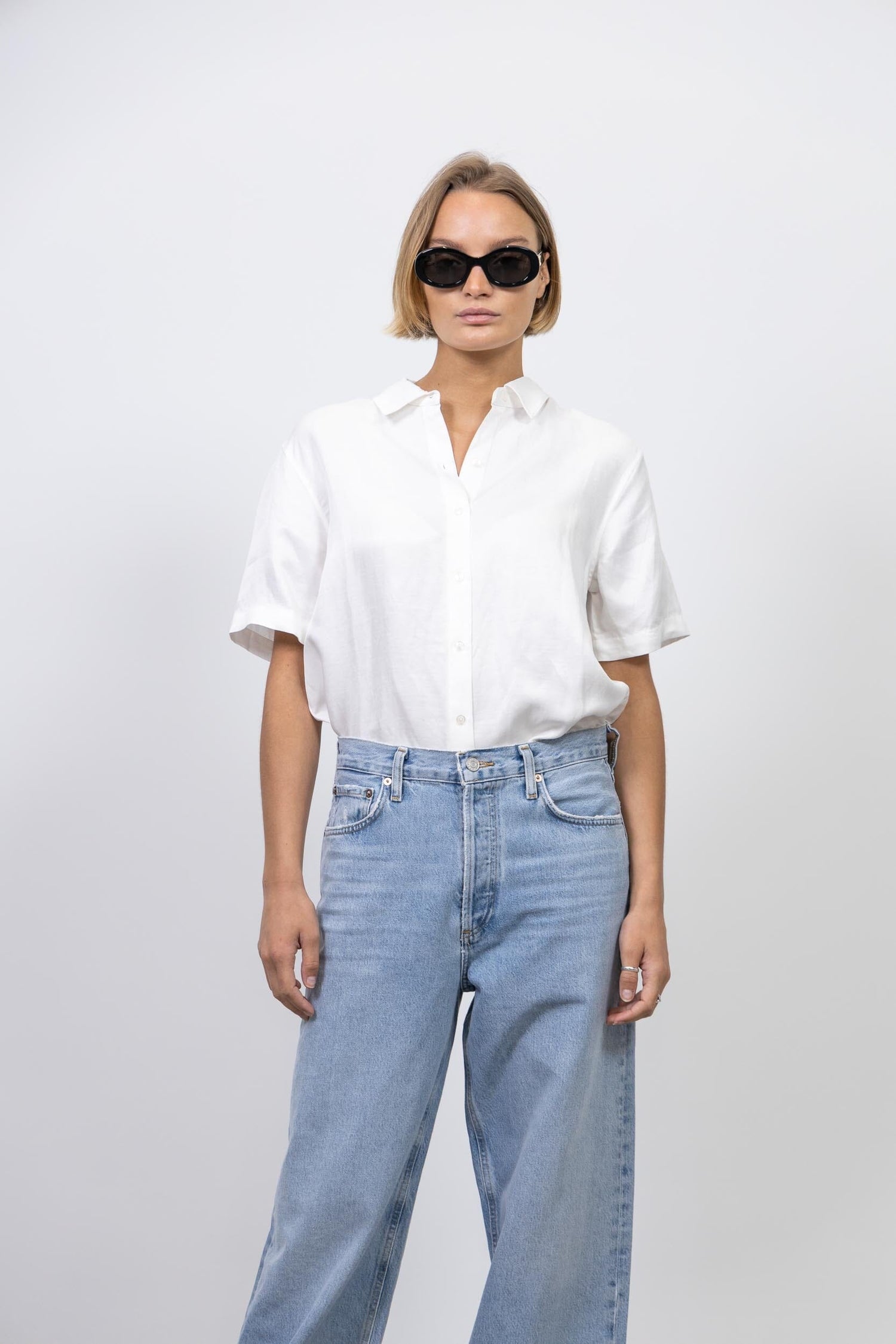 BRUNI SHORT SLEEVES LINEN SHIRT SHIRT ANINE BING 