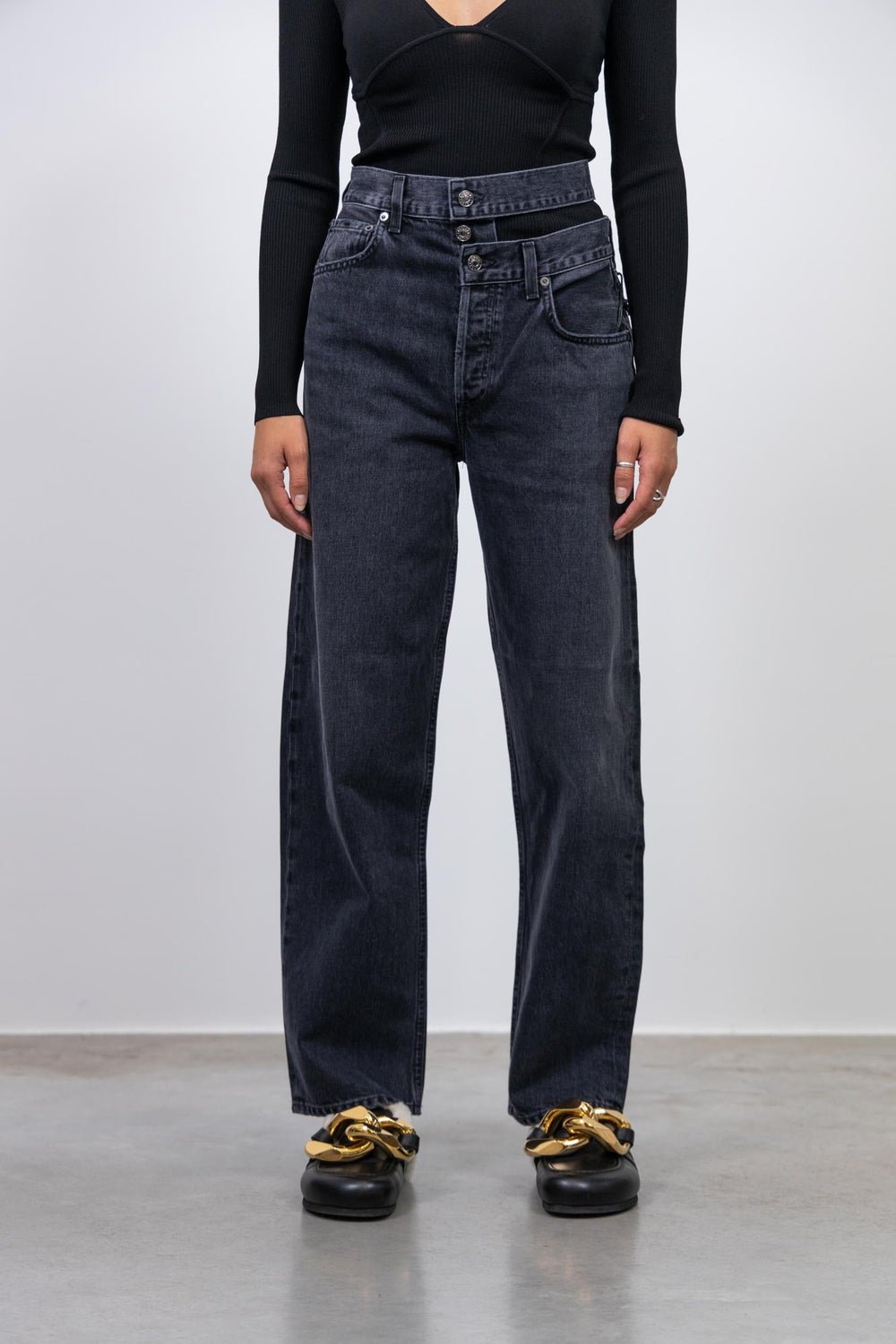 STRAIGHT LEG BROKEN WAISTBAND JEANS IN CONDUCT JEANS AGOLDE 