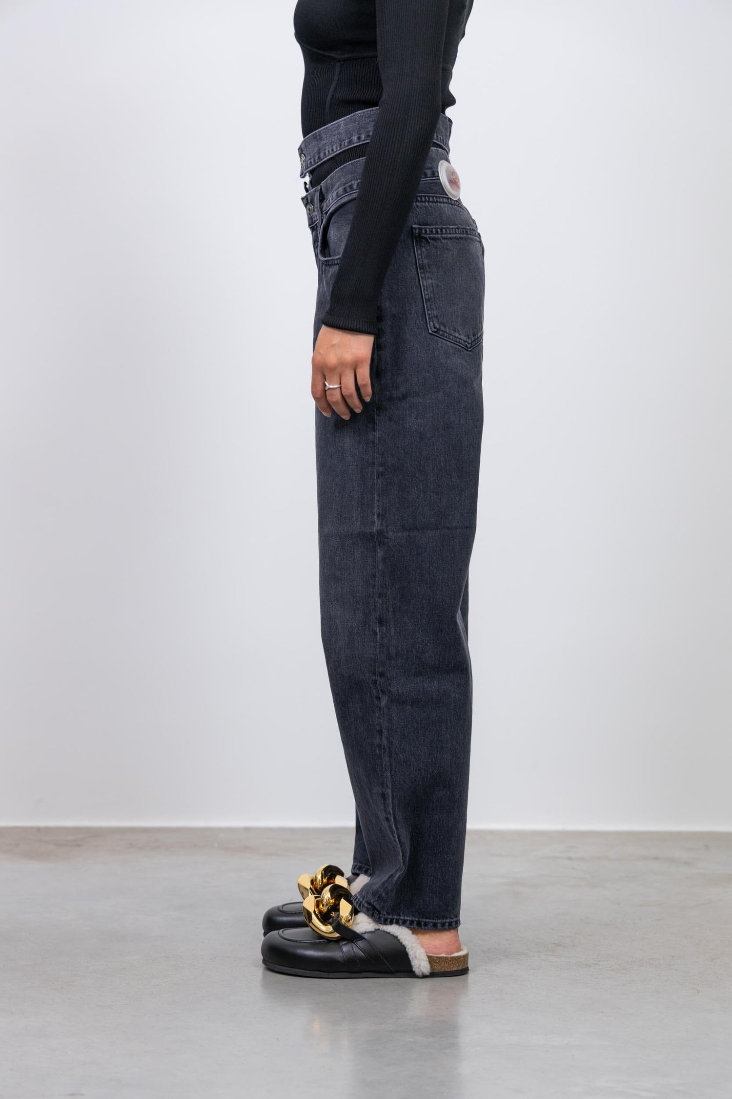 STRAIGHT LEG BROKEN WAISTBAND JEANS IN CONDUCT JEANS AGOLDE 