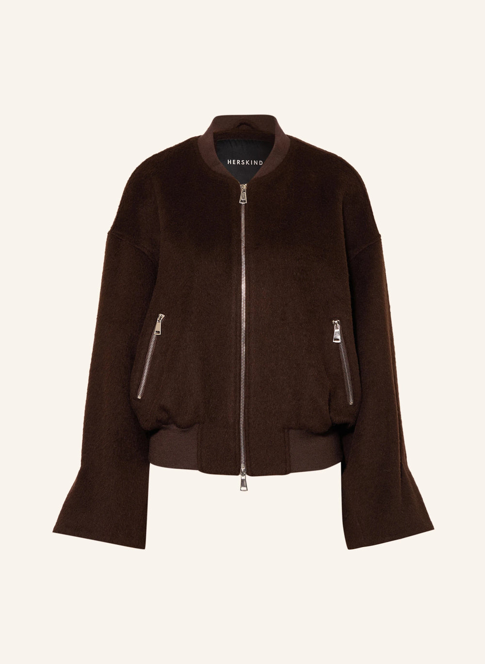 MONICA WOOL BOMBER JACKET IN BROWN JACKET HERSKIND 