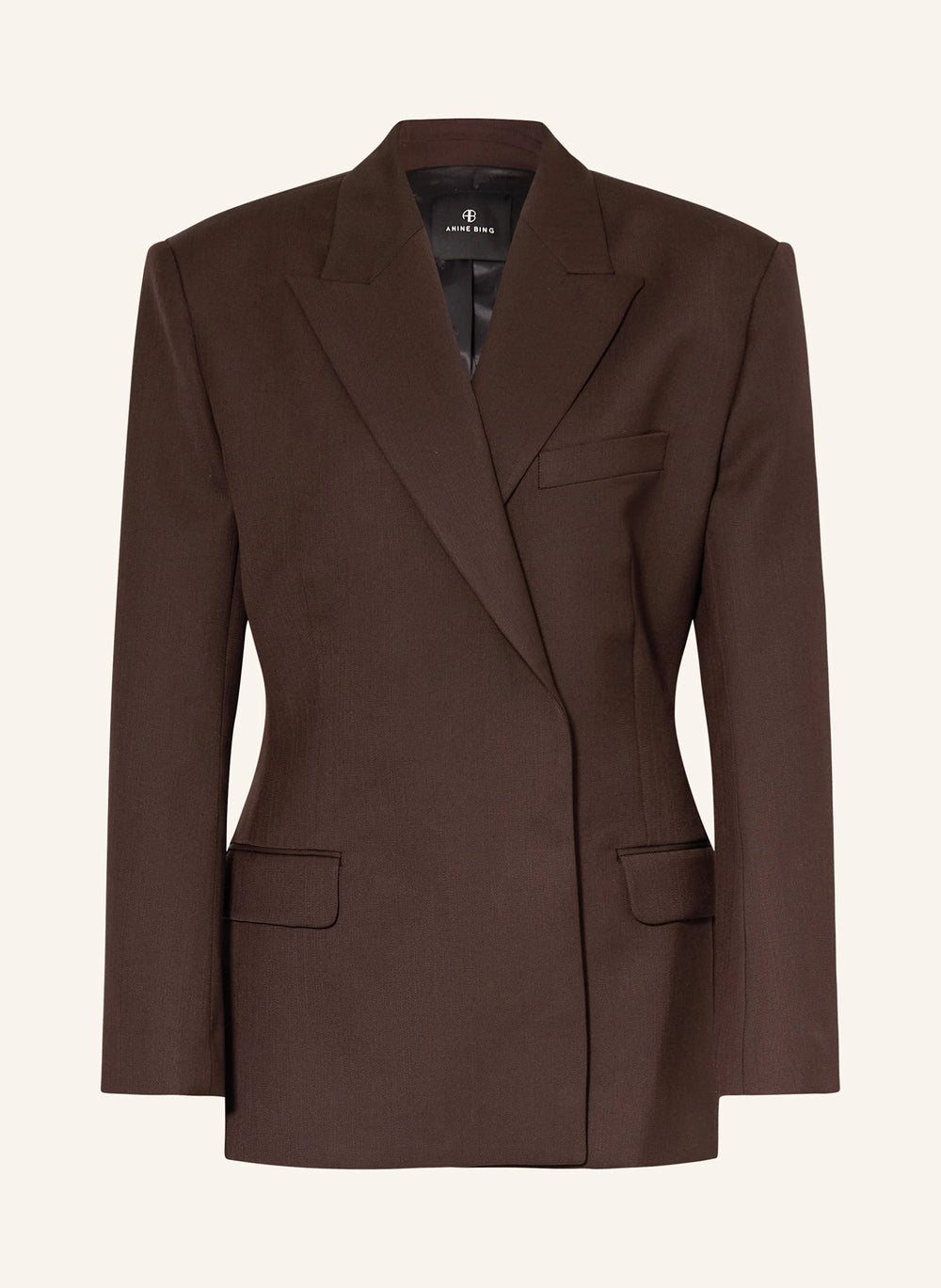 ARETHA BLAZER IN DEEP BROWN/DARK BROWN BLAZER ANINE BING 