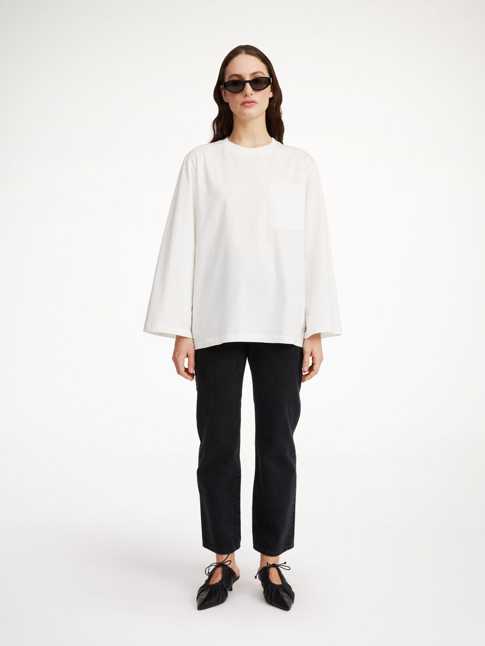 FAYEH LONG SLEEVES IN SOFT WHITE T-SHIRT BY MALENE BIRGER 