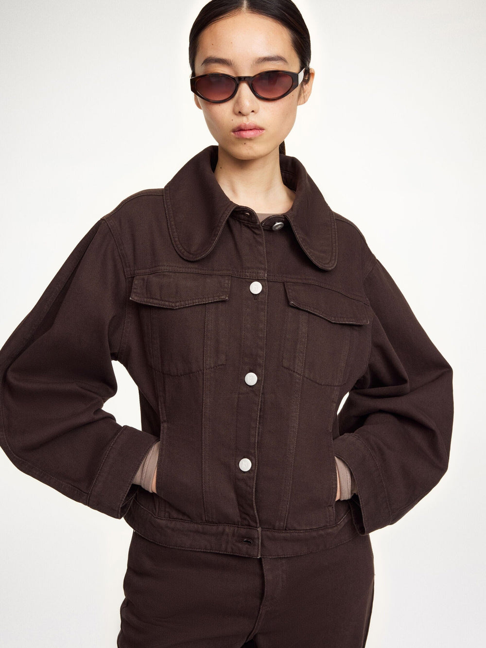 VILLIES DENIM JACKET IN BROWN JACKET BY MALENE BIRGER 