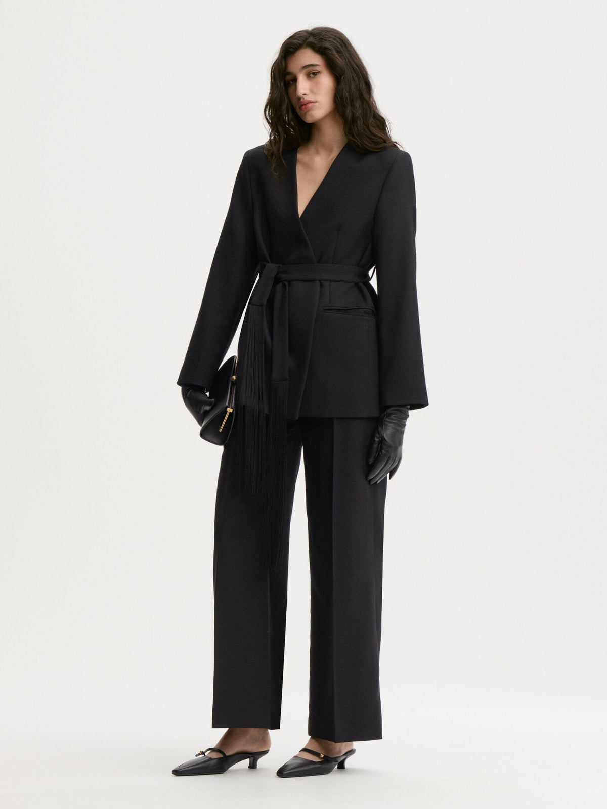 EMMA BLAZER WITH FRINGED SCARF BLAZER BY MALENE BIRGER 