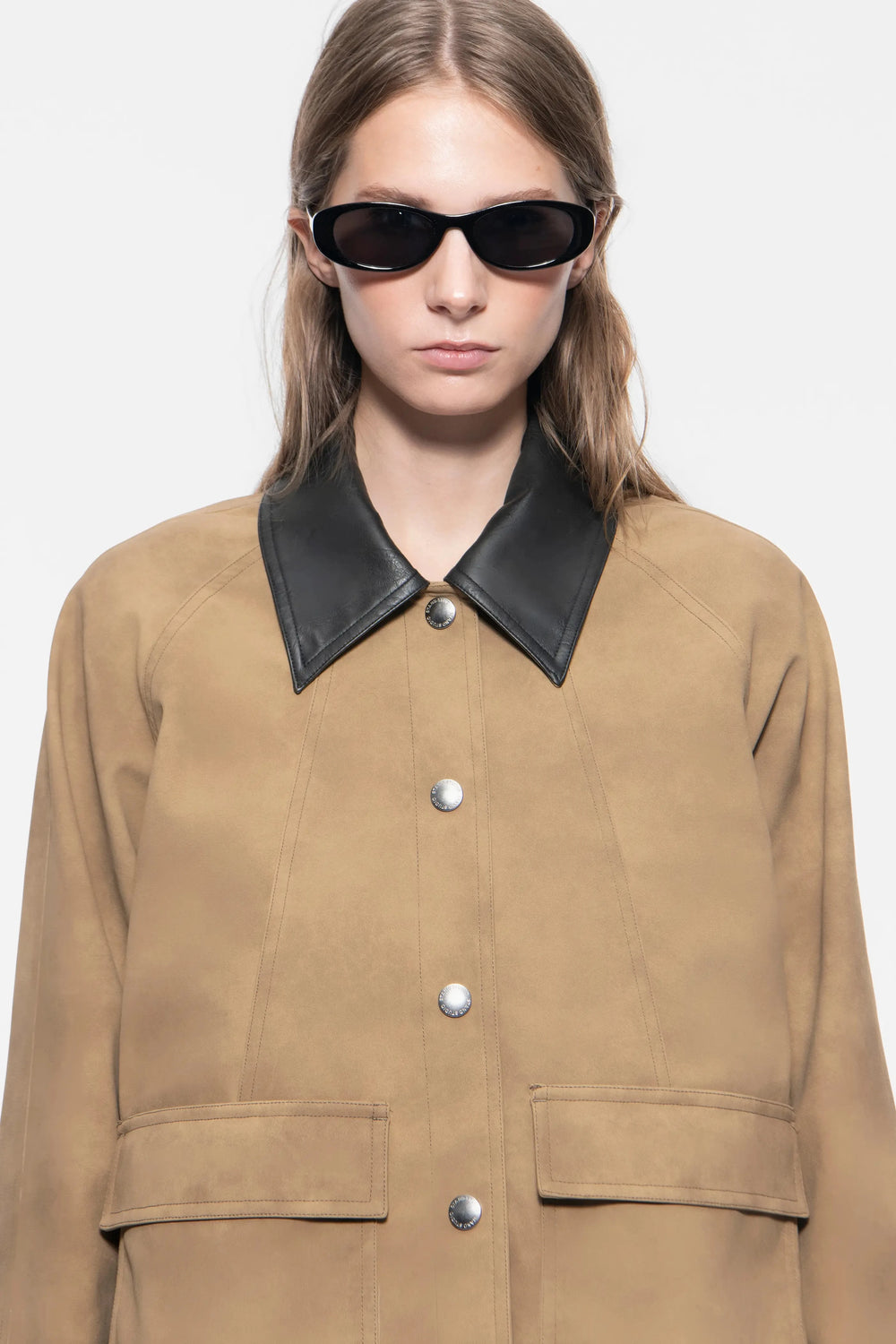 WILHELMINA JACKET IN DARK SAND JACKET STAND STUDIO 