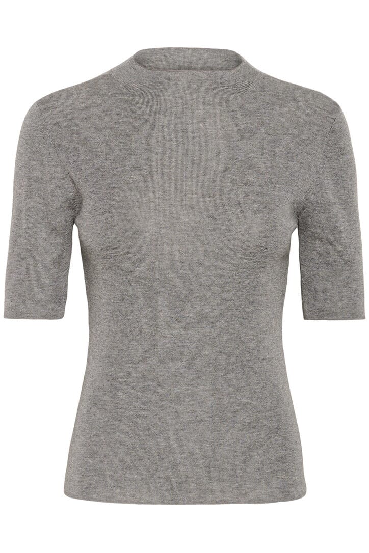 ASIA SS HIGH NECK IN MEDIUM GREY TOP GESTUZ 