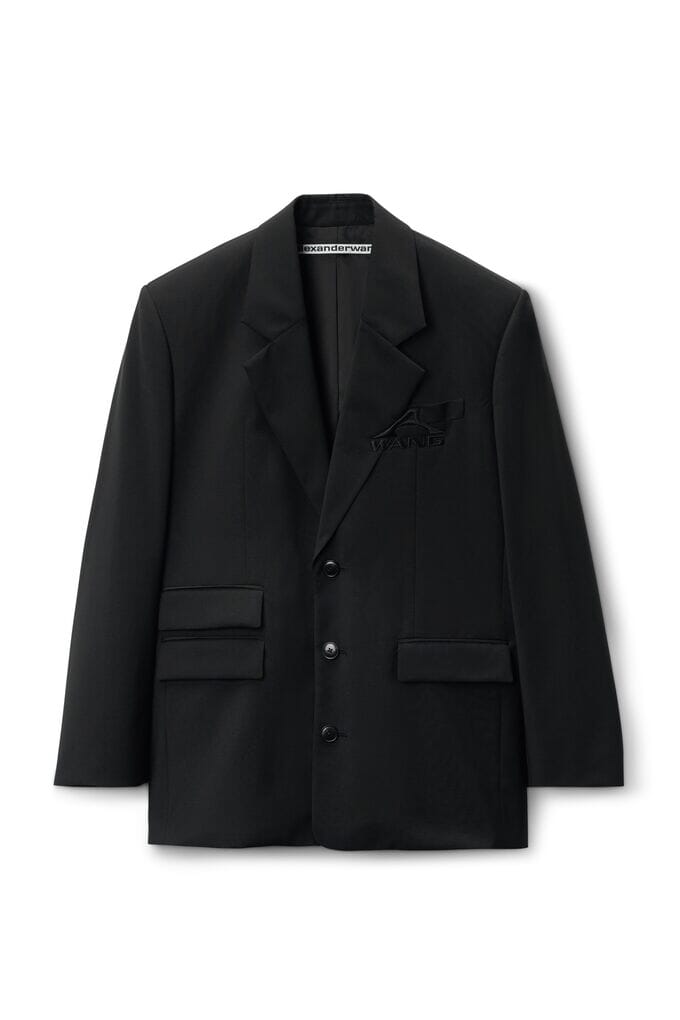 OVERSIZED BLAZER W/LOGO EMBROIDERY BLAZER ALEXANDER WANG 