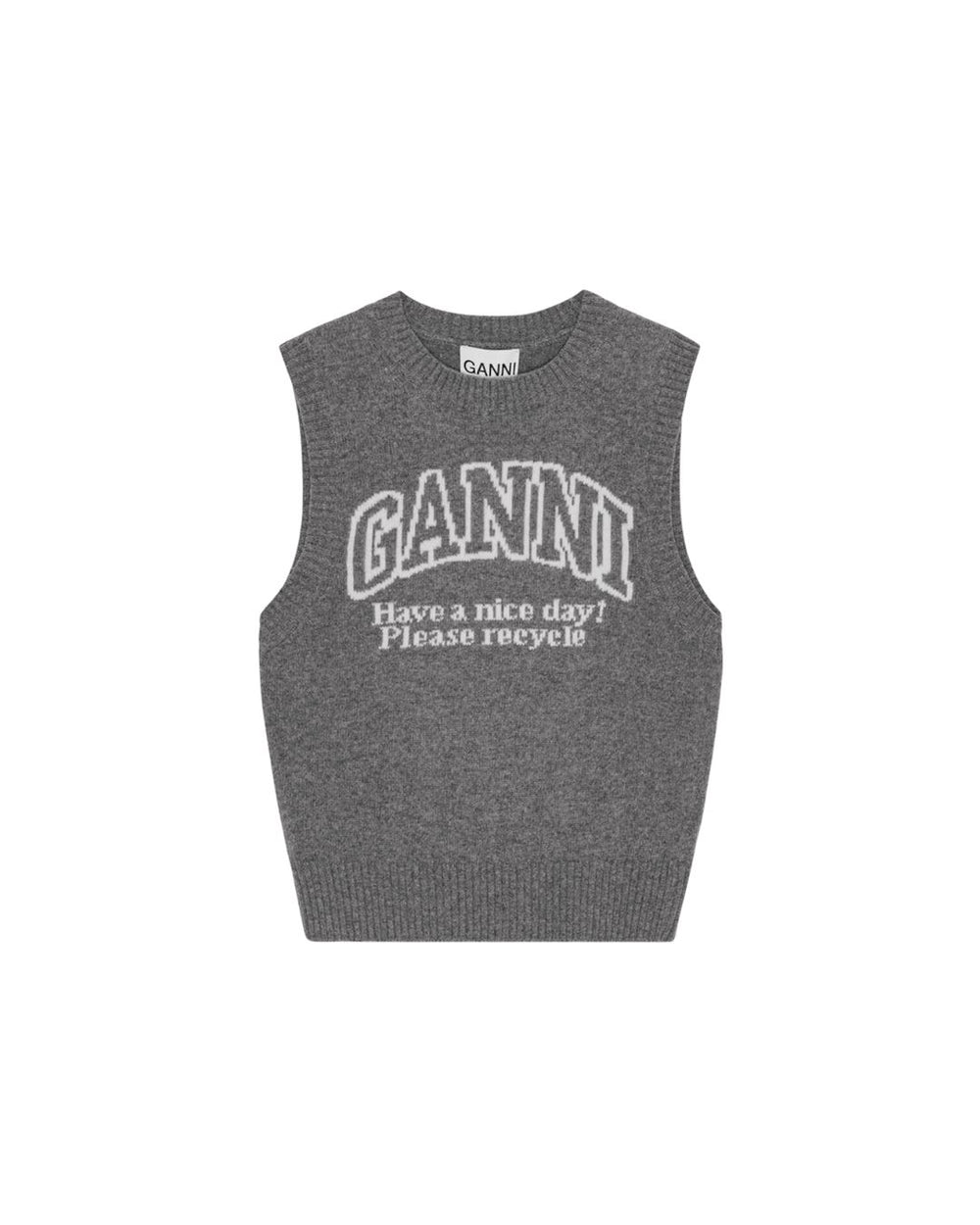 GRAPHIC WOOL VEST KNITWEAR GANNI 