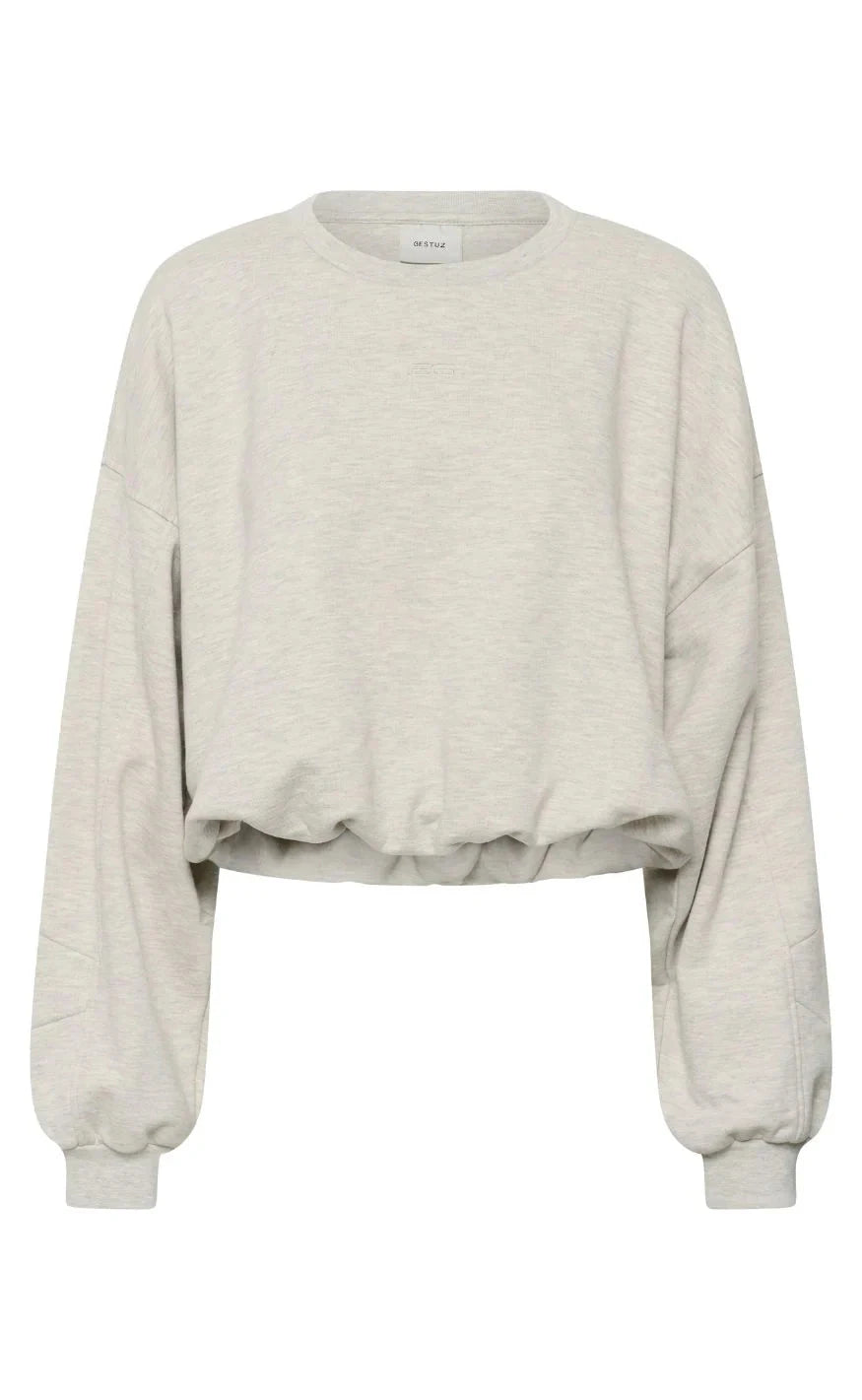 KAHLA MEL SWEATSHIRT IN LIGHT GREY SWEATER GESTUZ 