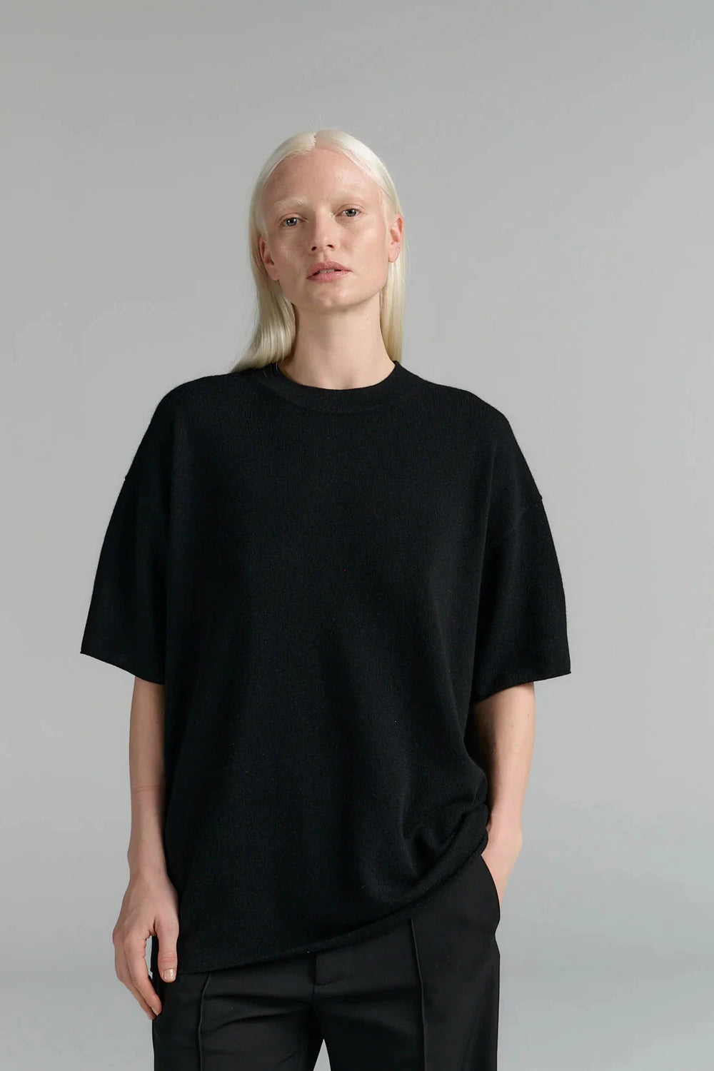 CASHMERE AND WOOL KNITTED TSHIRT T-SHIRT RHEA 