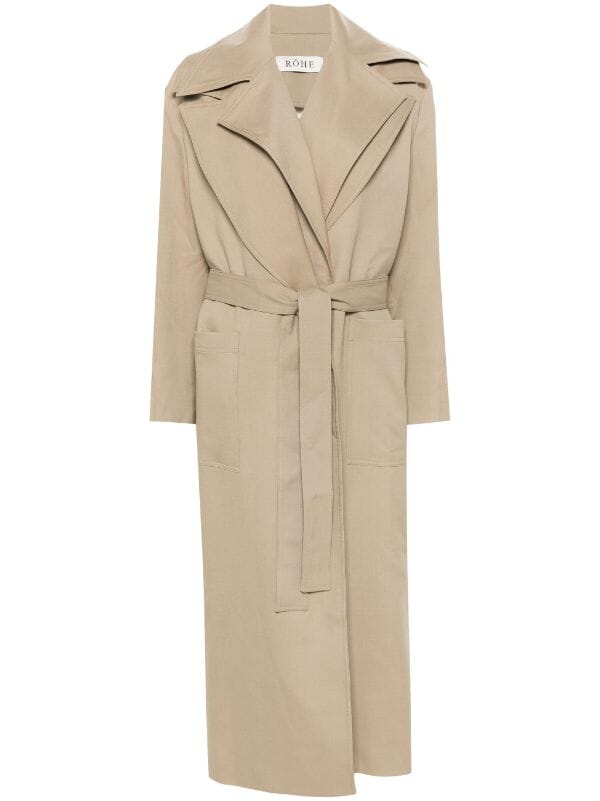 BELTED TRENCH COAT WITH DOUBLE COLLAR COAT ROHE 