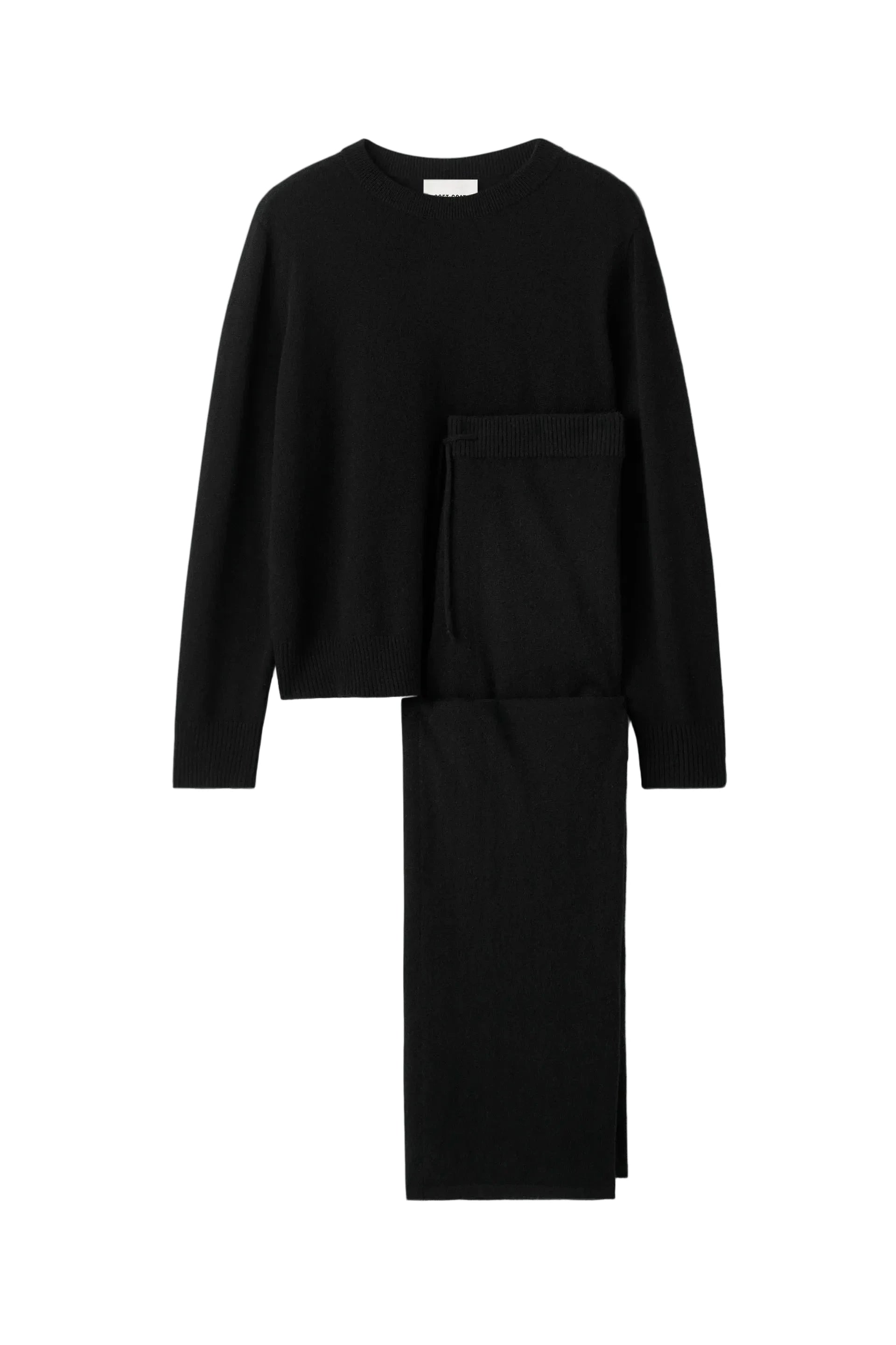 CASHMERE SET IN BLACK KNIT SOFT GOAT 