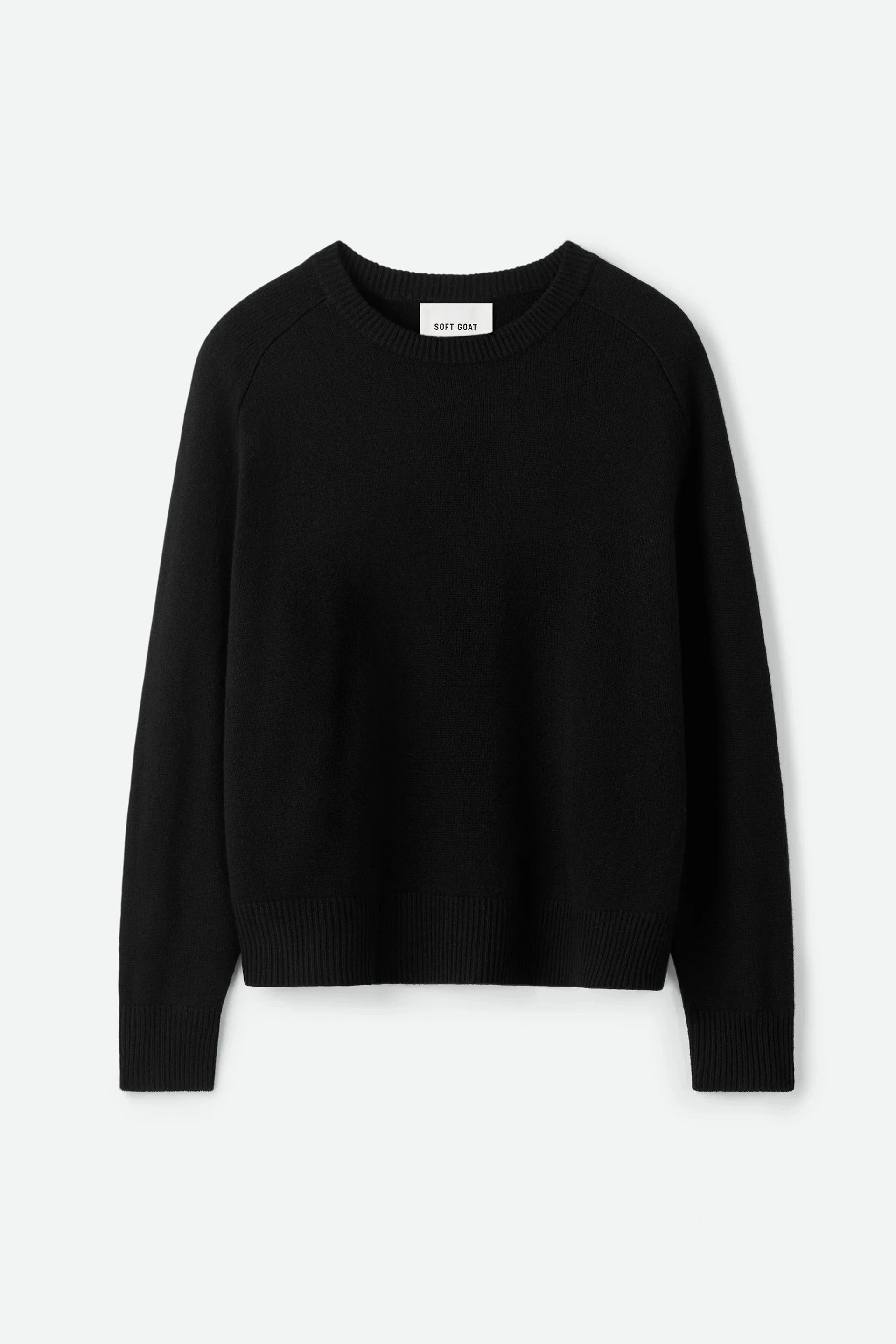 BOYFRIEND CREWNECK IN BLACK KNIT SOFT GOAT 