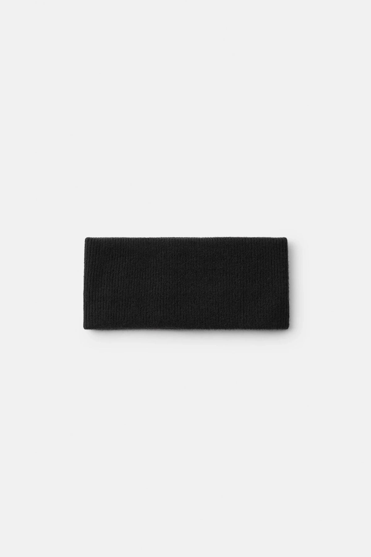 KNITTED HEADBAND IN BLACK HEADBAND SOFT GOAT 