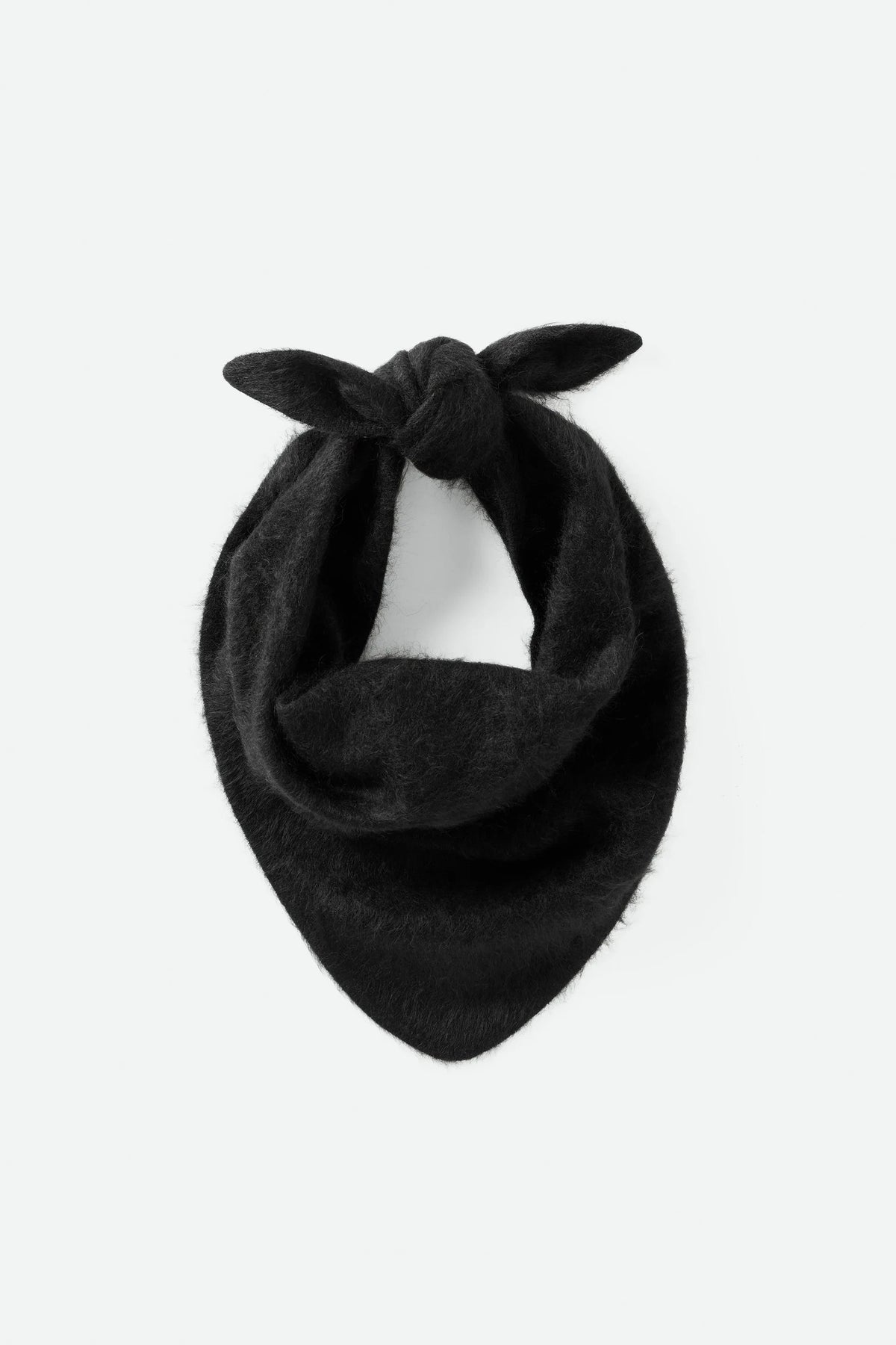 BRUSHED TRIANGLE SCARF IN BLACK SCARF SOFT GOAT 