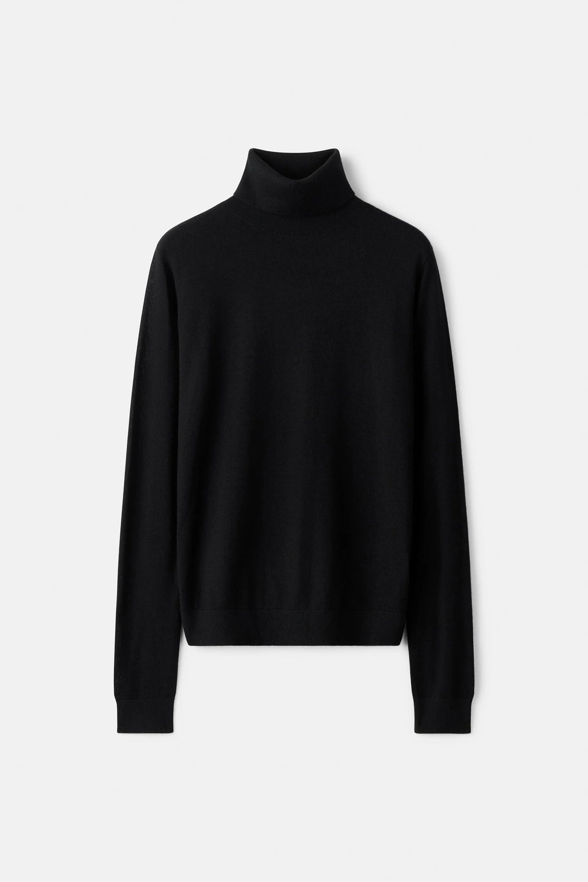 FEATHERLIGHT TURTLENECK IN BLACK KNIT SOFT GOAT 