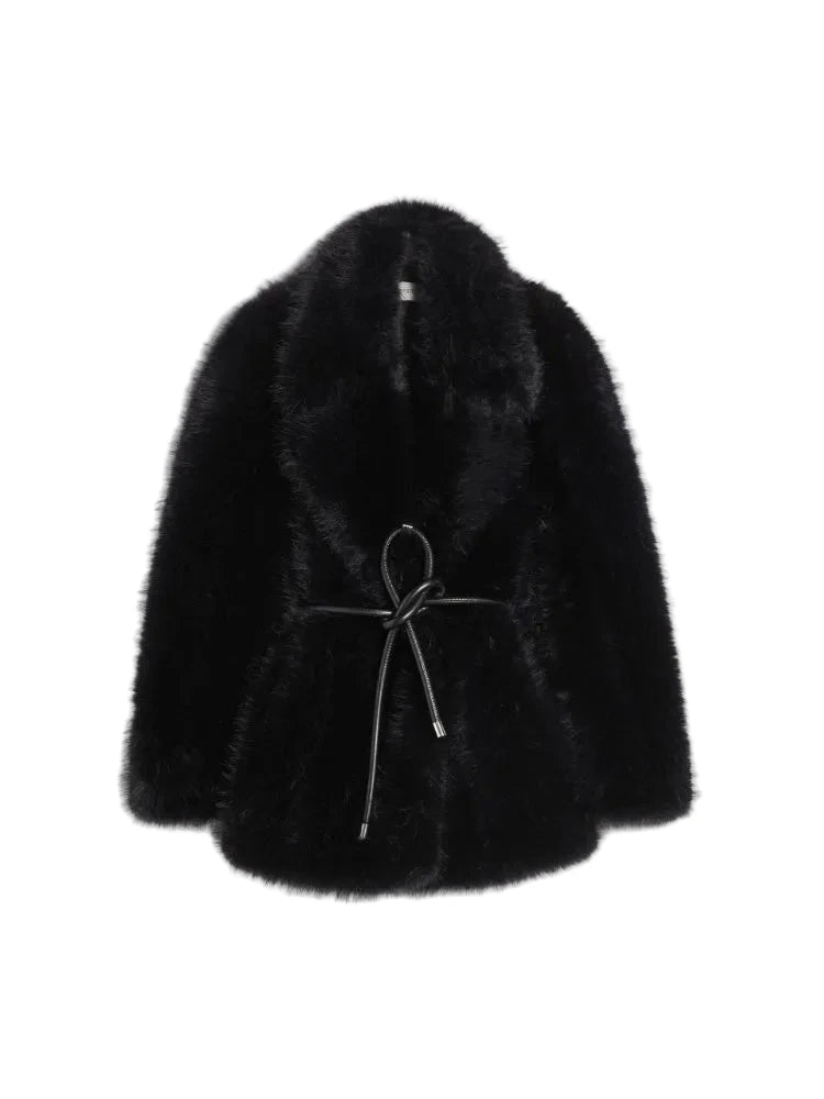 MAXMARA-ROSARIA BELTED HEAVY JACKET-BLACK JACKET MAXMARA 