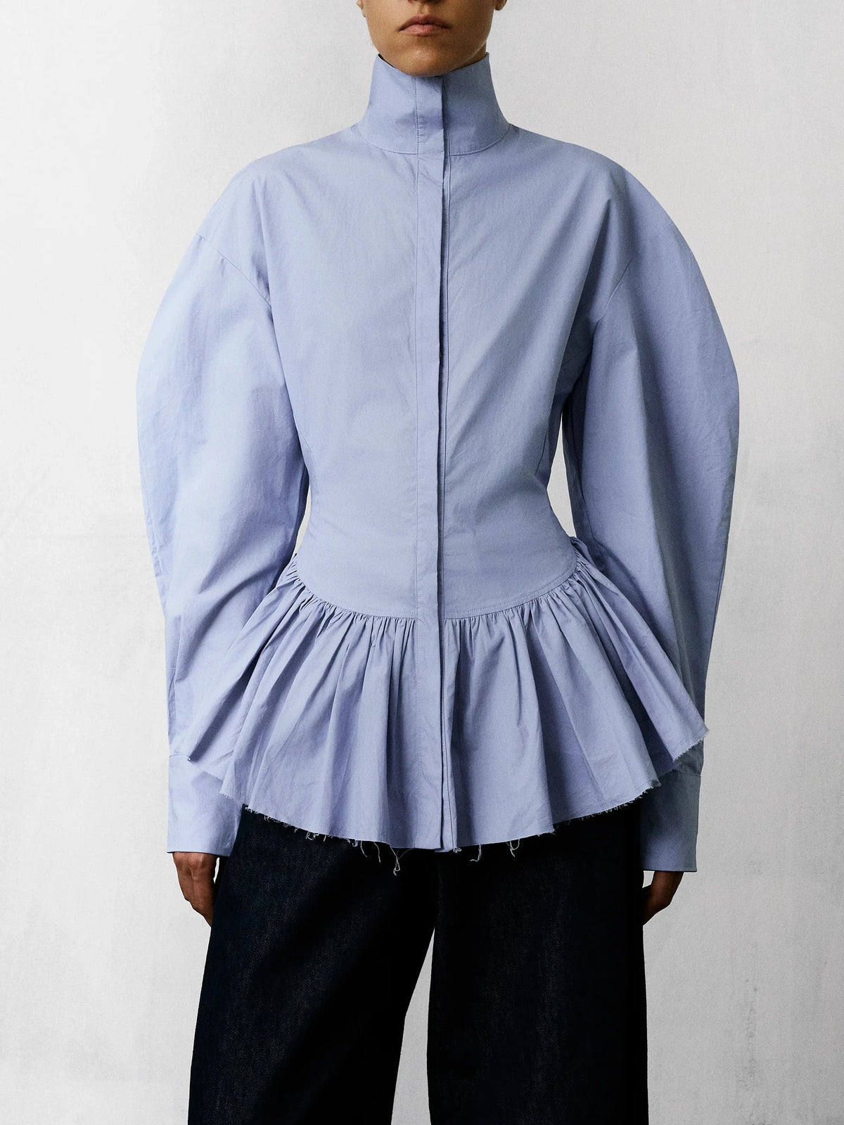 ELAINE SHIRT POPELINE IN BLUE SHIRT THE LATEST 