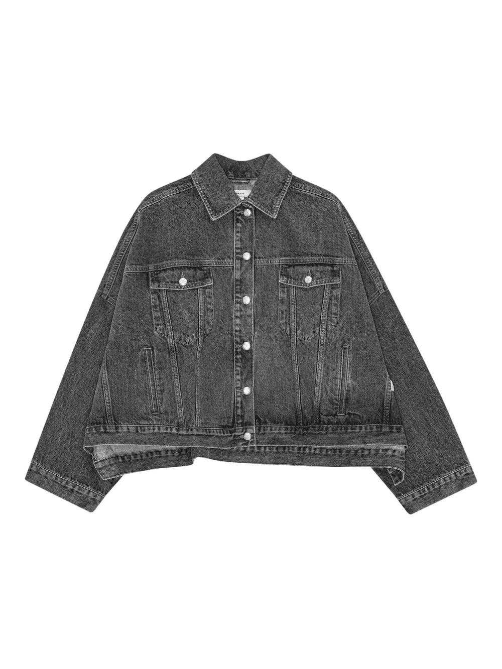 DRAPY BACK DENIM JACKET IN DARK GREY JACKET REMAIN 