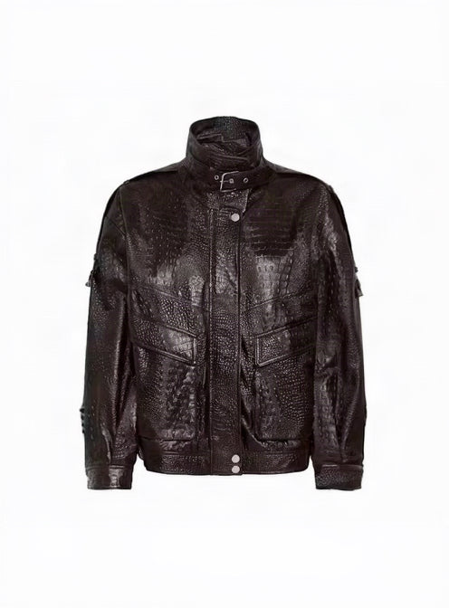 TORI JACKET IN GANACHE CROCO