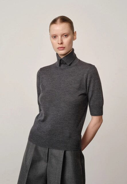 PERRY KNIT BLOUSE IN GREY KNIT HERSKIND 