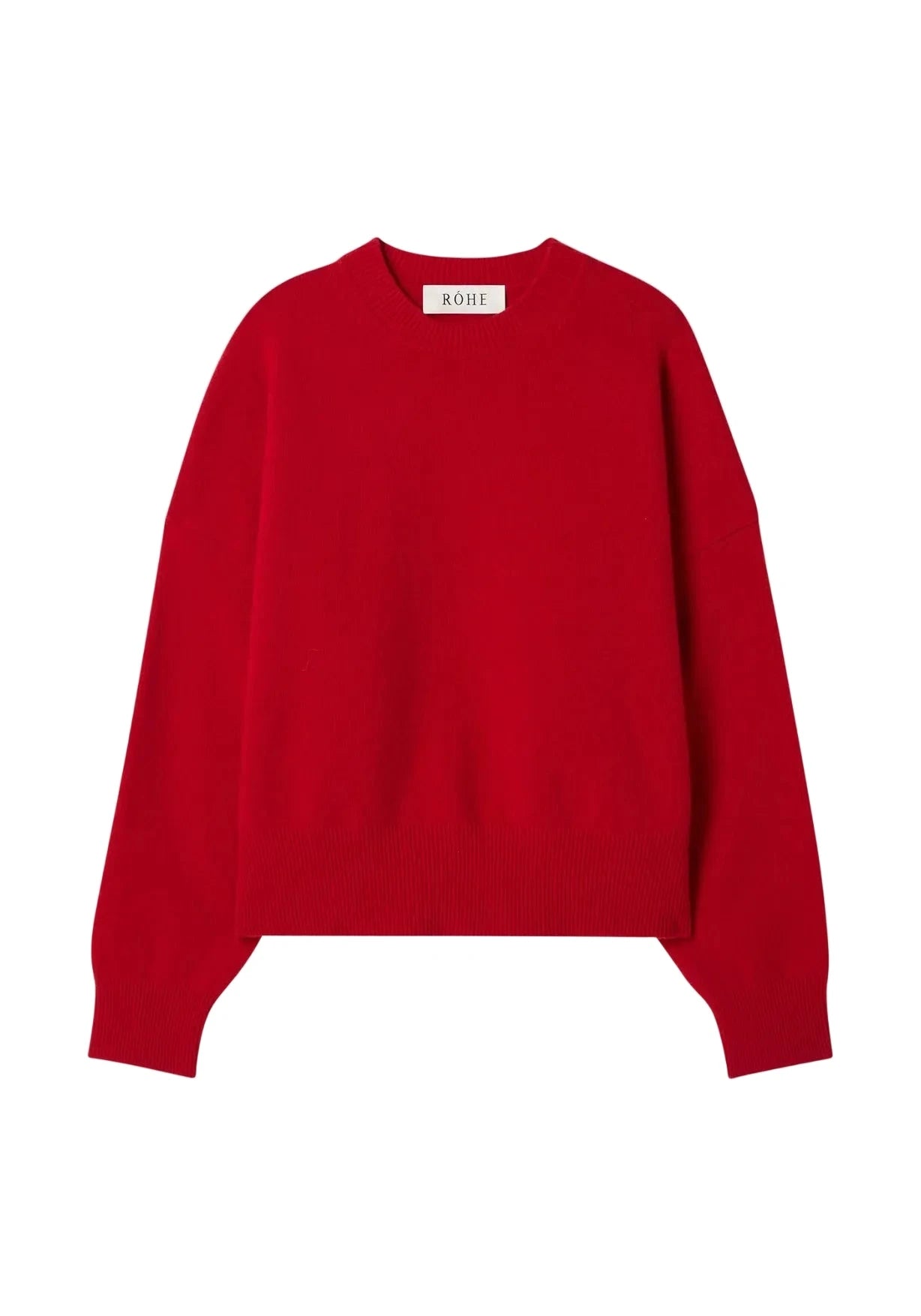 BOILED WOOL CREWNECK IN ROSSO KNIT ROHE 