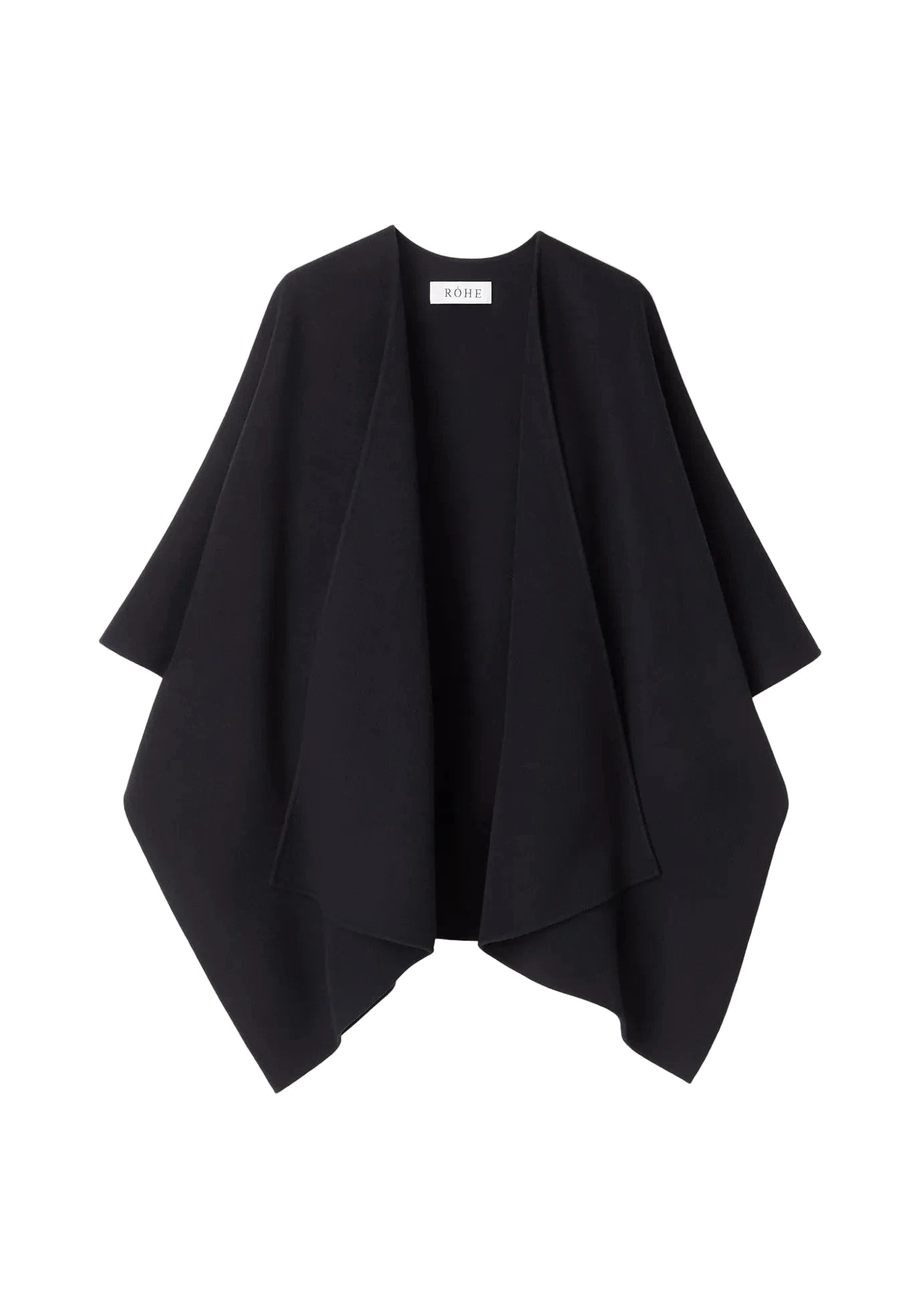 DRAPED SCARF PONCHO IN BLACK SCARF ROHE 