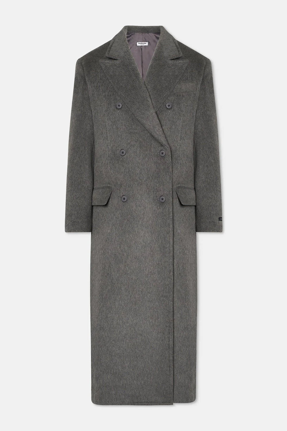 DOUBLE BREASTED COAT IN MEDIUM GREY COAT LA PISCINE 