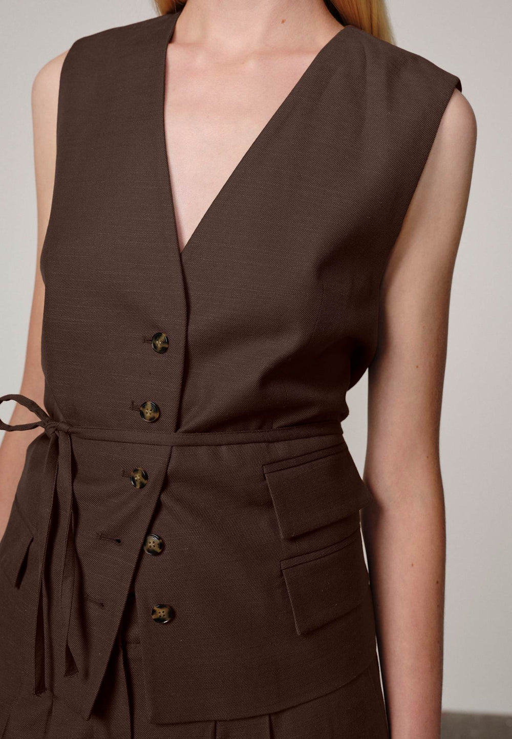 SAMOS VEST IN JAVA BROWN