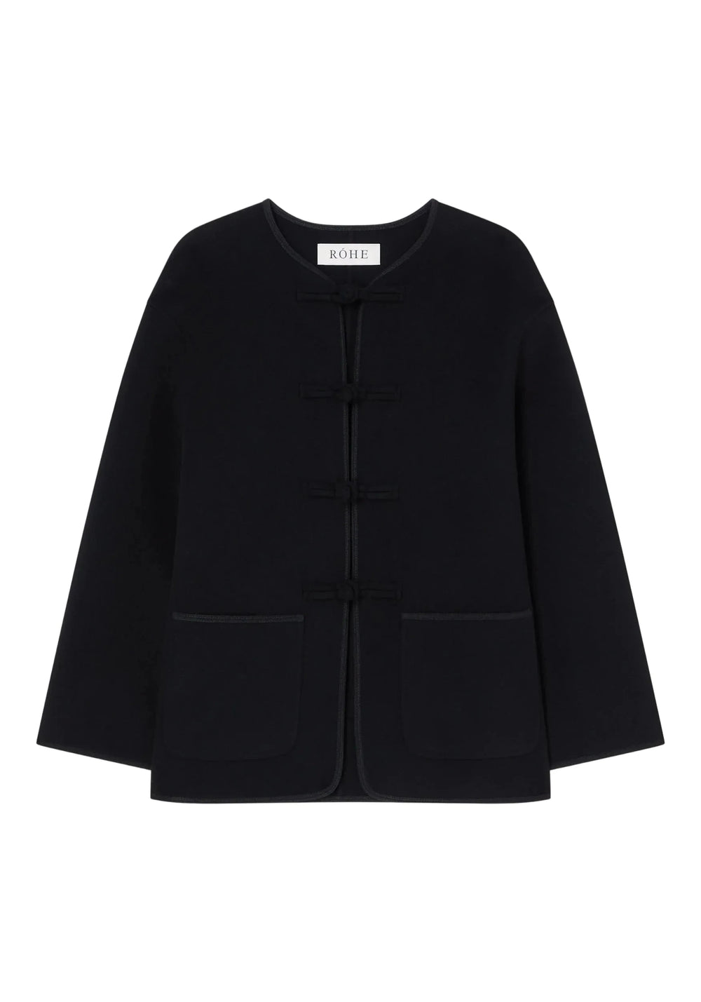 DOUBLE FACED WOOL PANKOU JACKET IN BLACK JACKET ROHE 