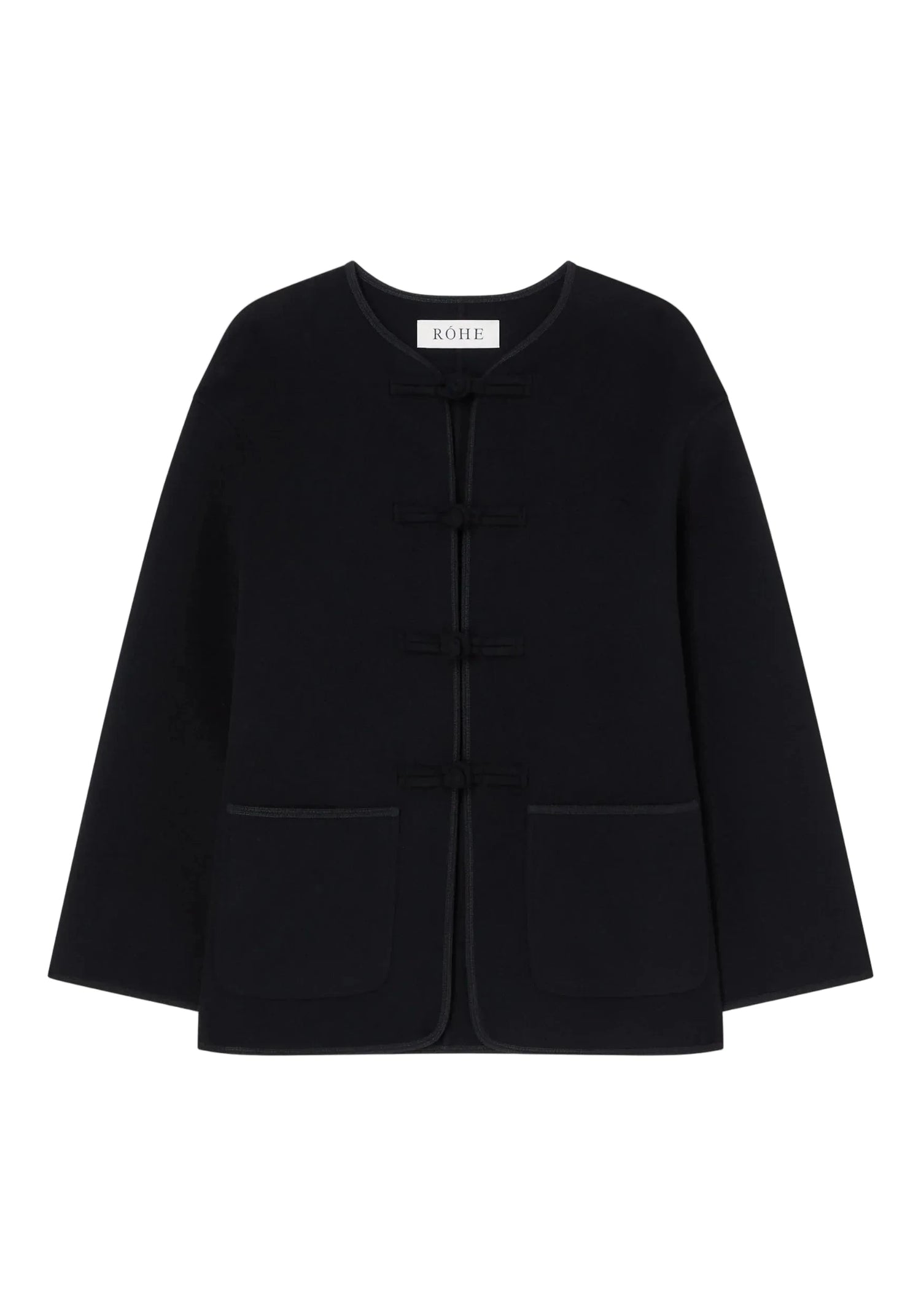 DOUBLE FACED WOOL PANKOU JACKET IN BLACK JACKET ROHE 