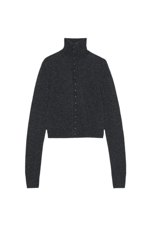 LIGHT KNIT CARDIGAN IN DARK GREY
