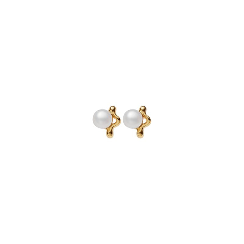 SHIBUYA ICHI STUD PAIR IN GOLD EARRING MARIA BLACK 