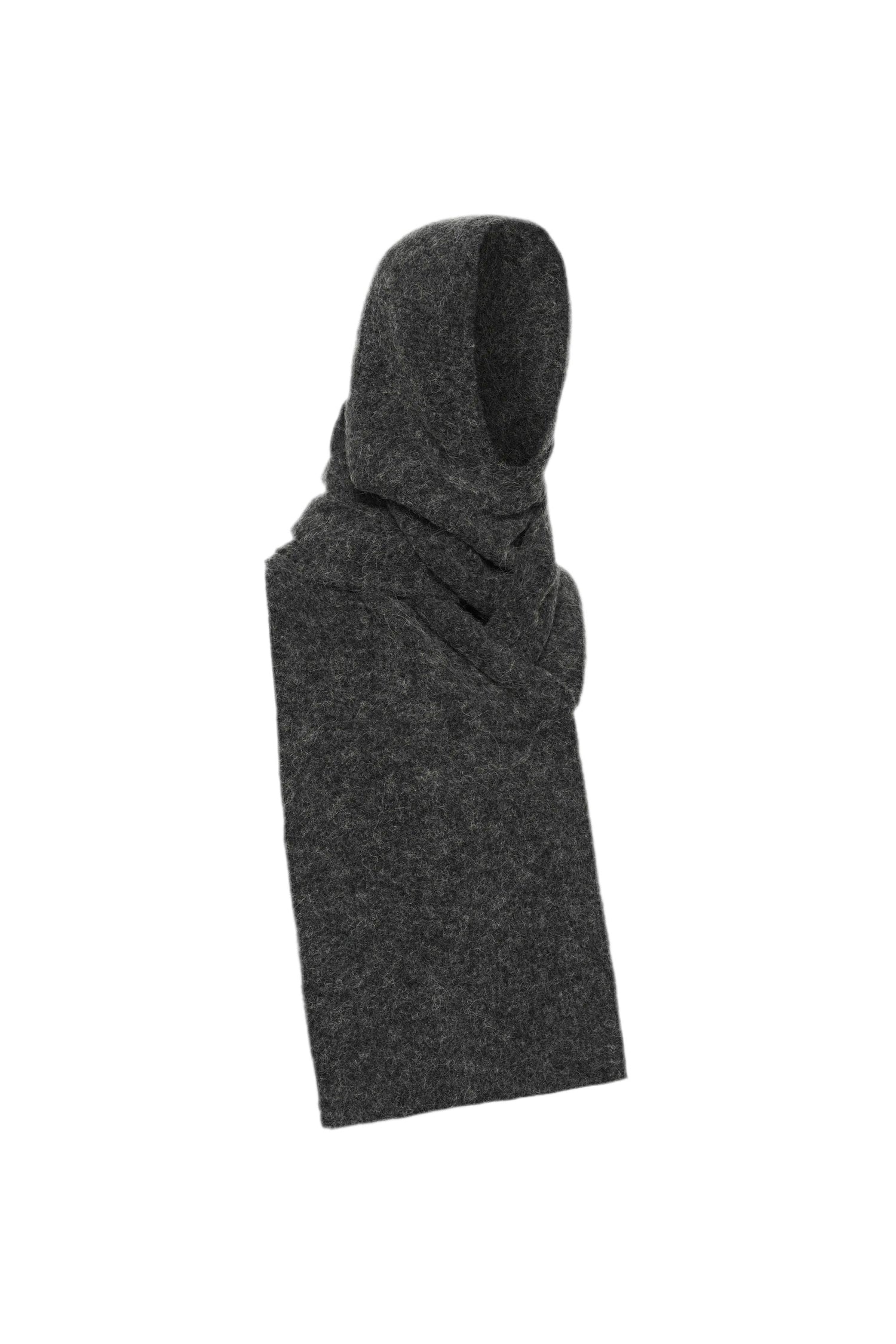 GESTUZ-ALPHA WOOL HOODSCARF-CHARCOAL MELANGE HOODSCARF GESTUZ 