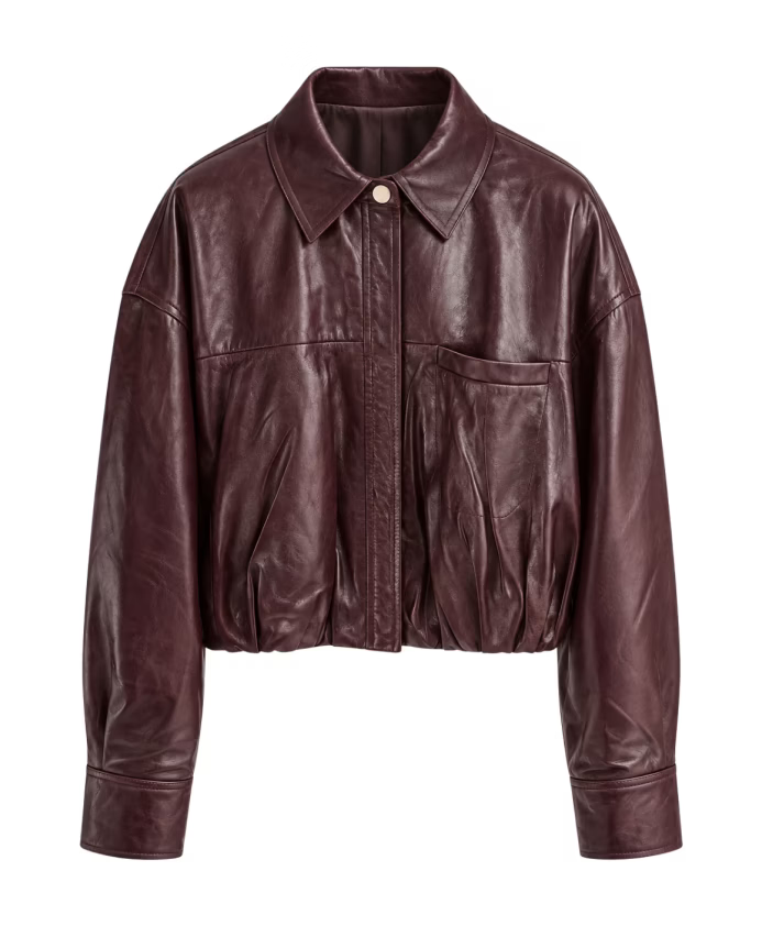 LIUTI LEATHER SHIRT IN PLUM SHIRT SPORTMAX 