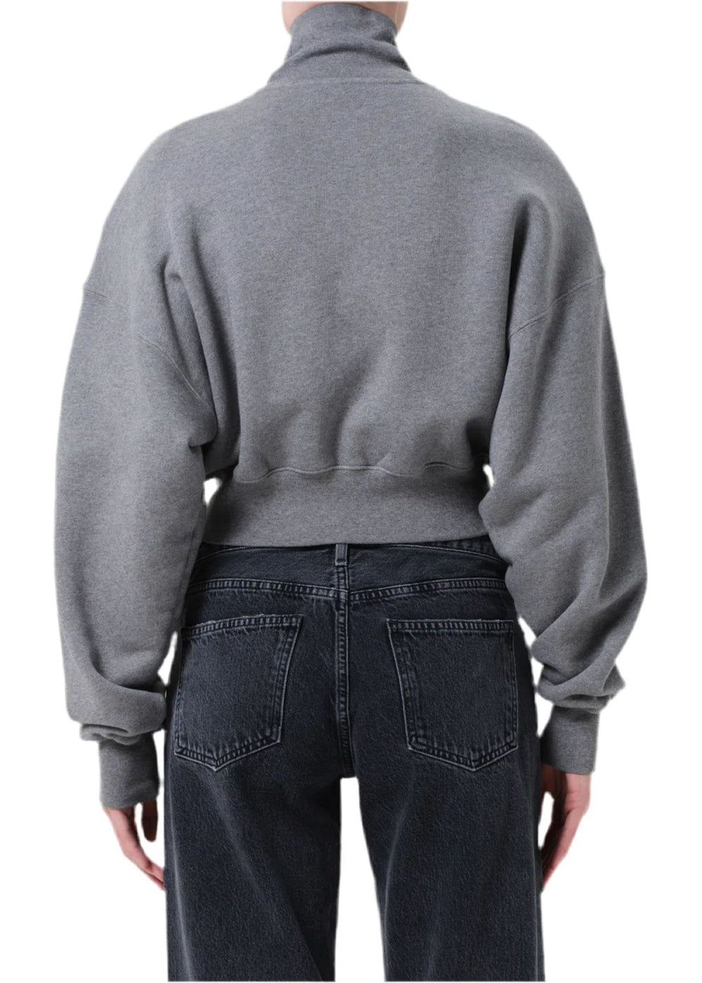 DARBY ZIP UP IN GREY SWEATER AGOLDE 