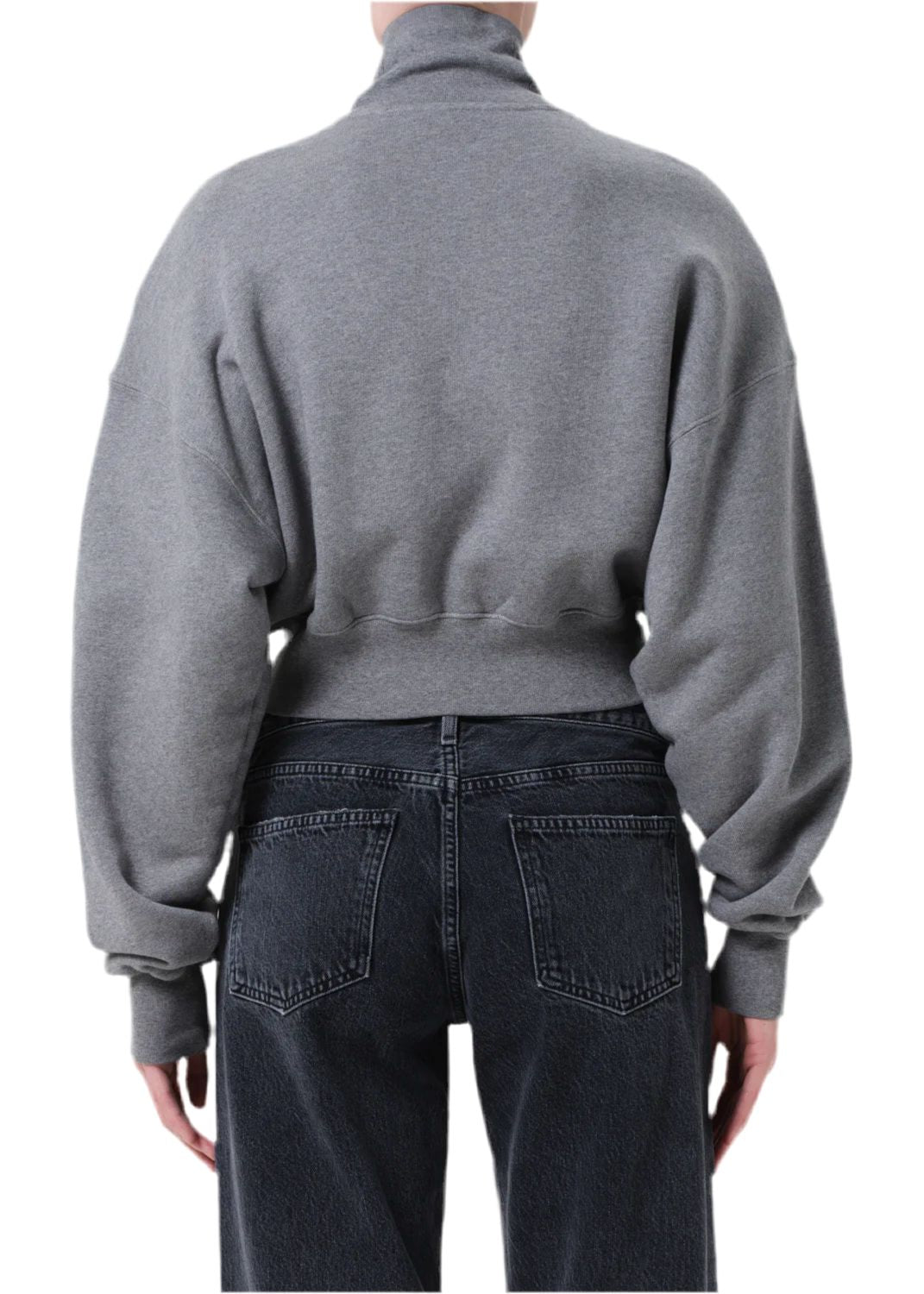 DARBY ZIP UP IN GREY SWEATER AGOLDE 