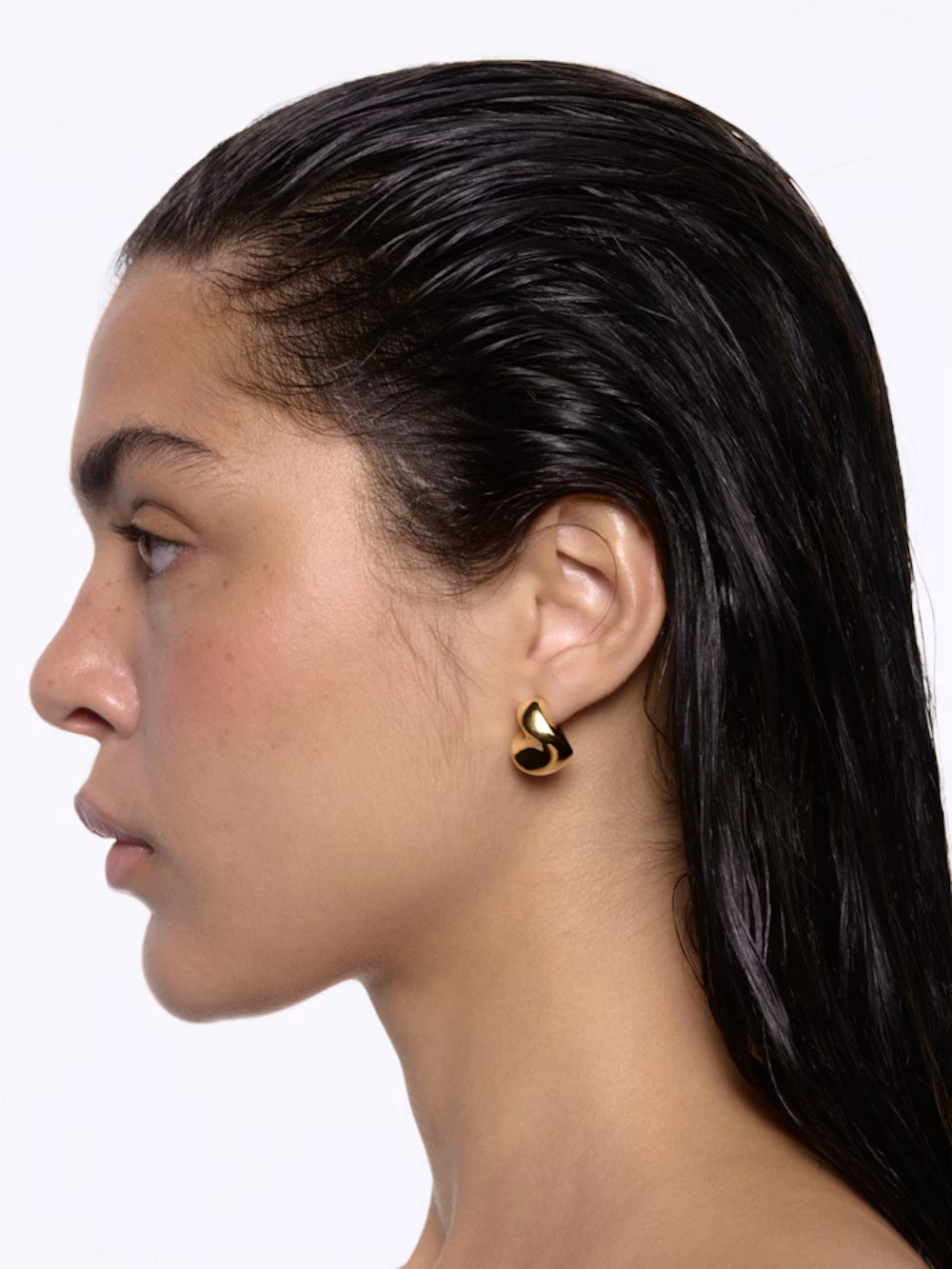 SADDLE SMALL EARRING UNIT IN GOLD EARRING MARIA BLACK 