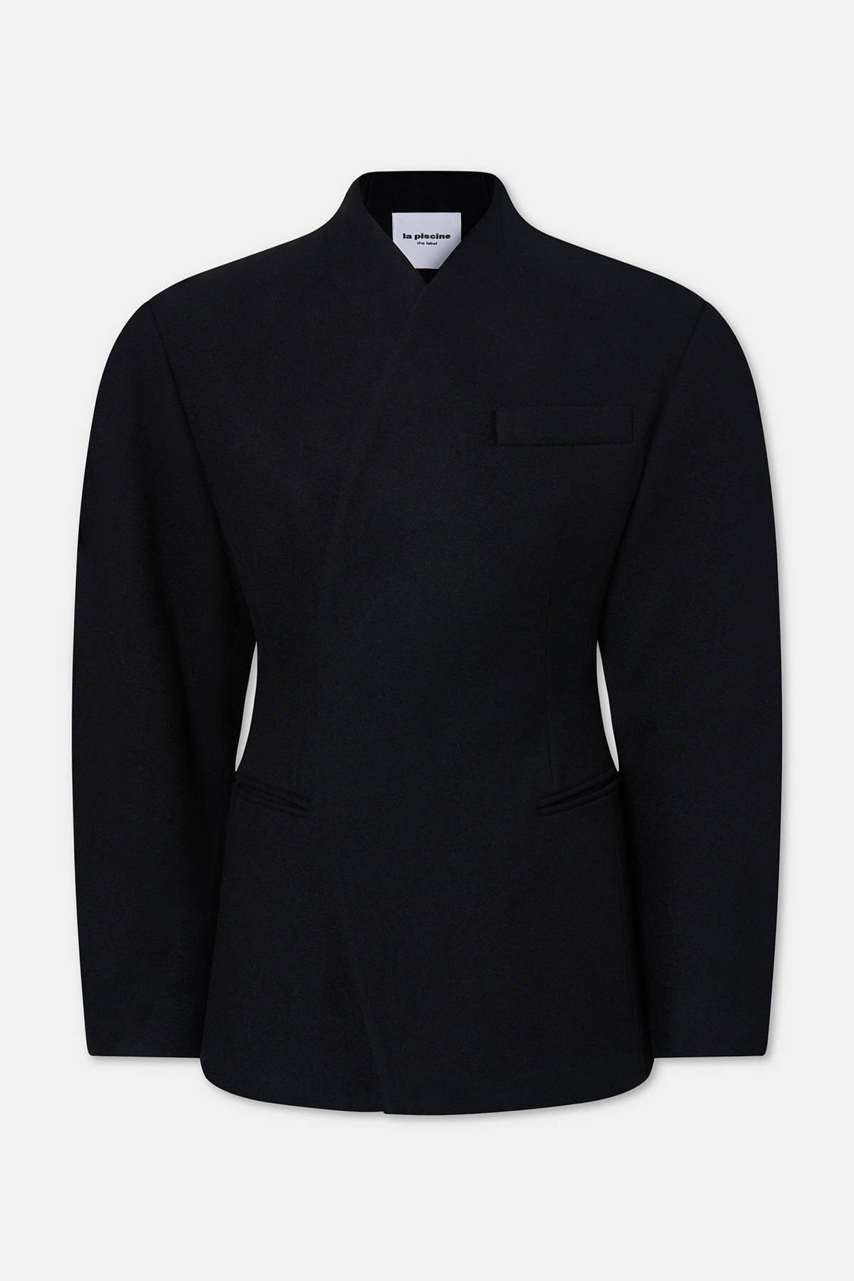 ELENA THE WAVE CURVED JACKET IN BLACK JACKET LA PISCINE 