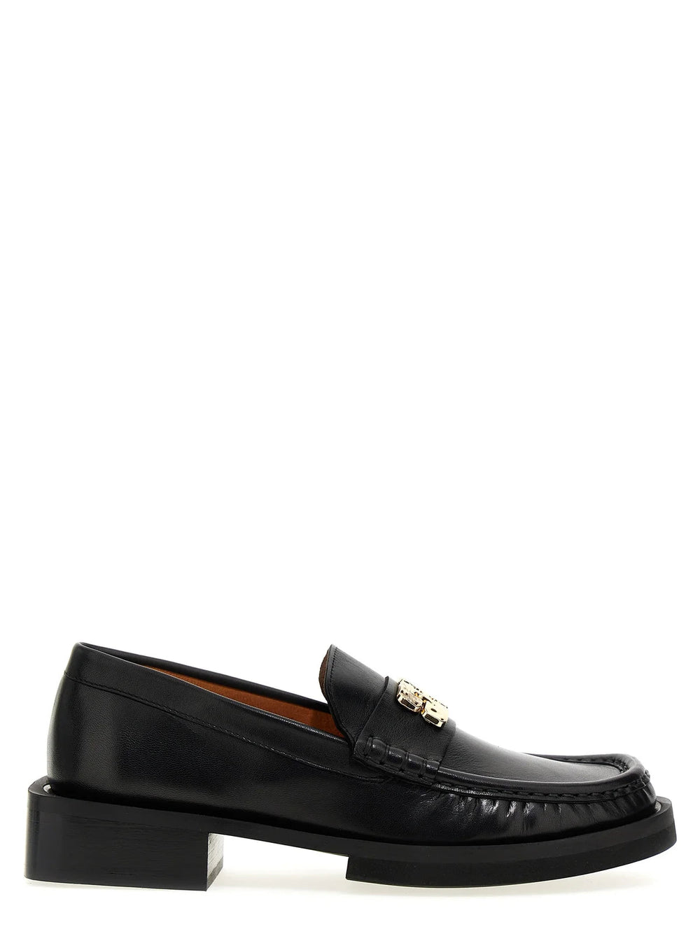 BUTTERFLY LOGO LOAFERS IN BLACK SHOES GANNI 
