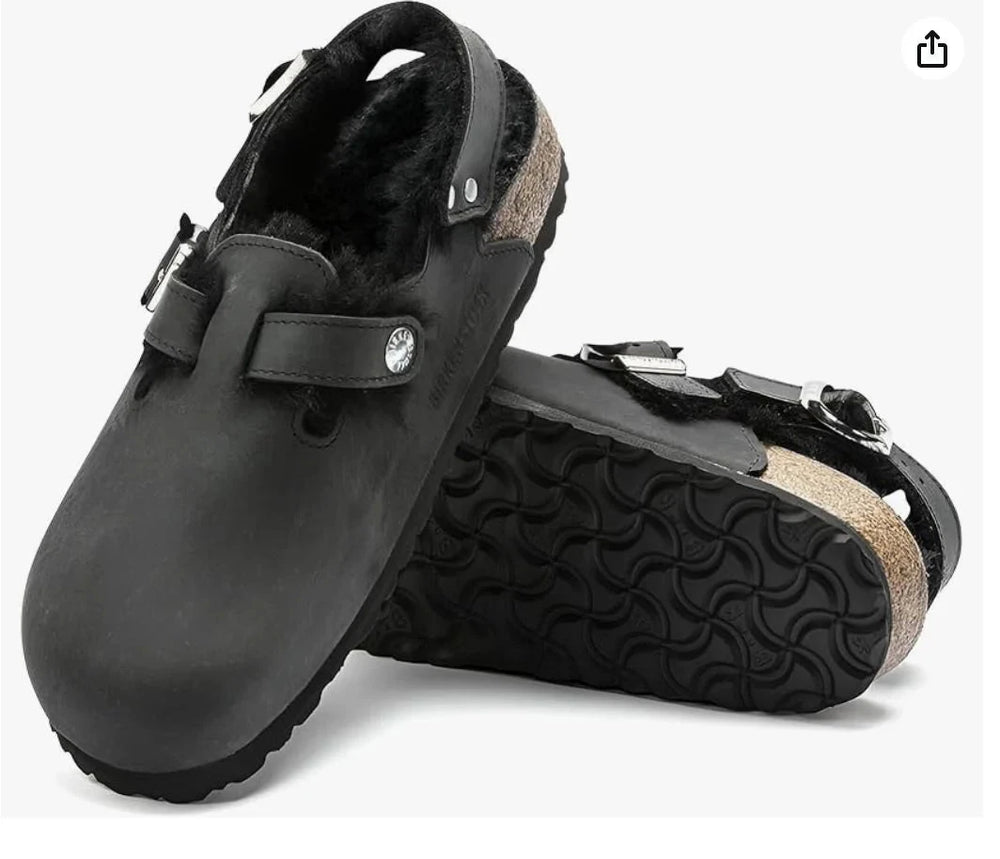 TOKIO SHEARLING IN BLACK SHOES BIRKENSTOCK 
