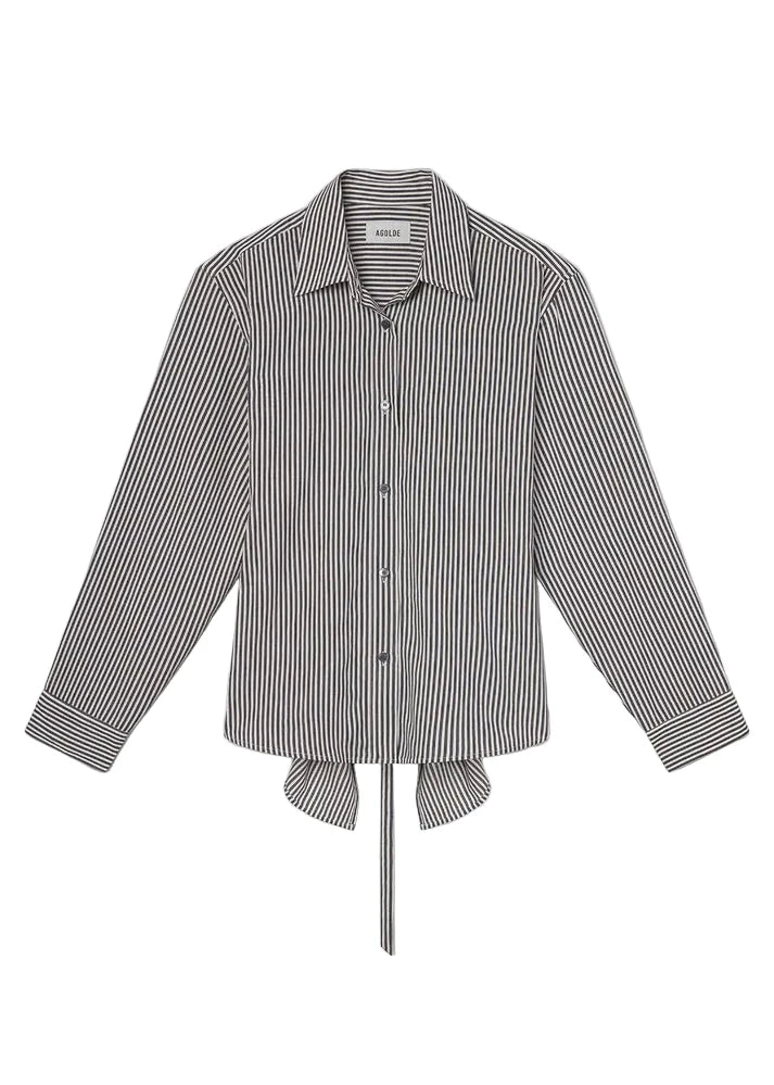 THEO SHIRT IN SOLENE STRIPE SHIRT AGOLDE 