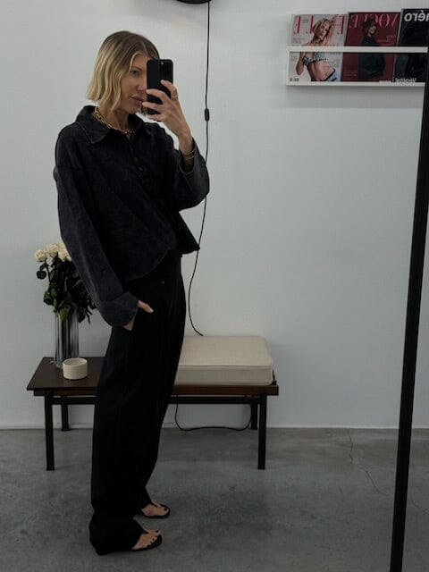 NEIA POLO IN BLACK BROWN WASH POLO GESTUZ 