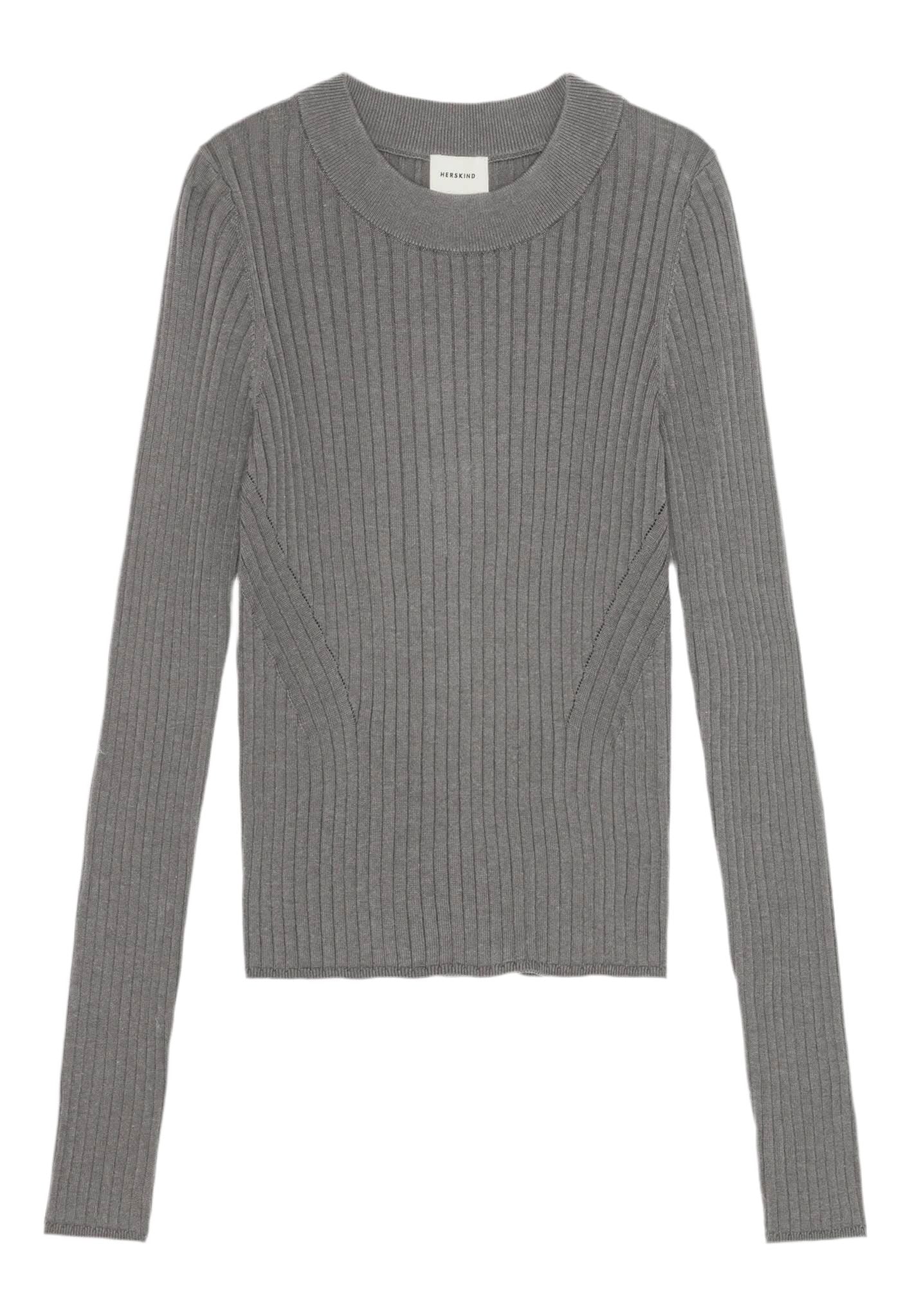 DANIELLA KNIT BLOUSE IN LIGHT GREY KNIT HERSKIND 